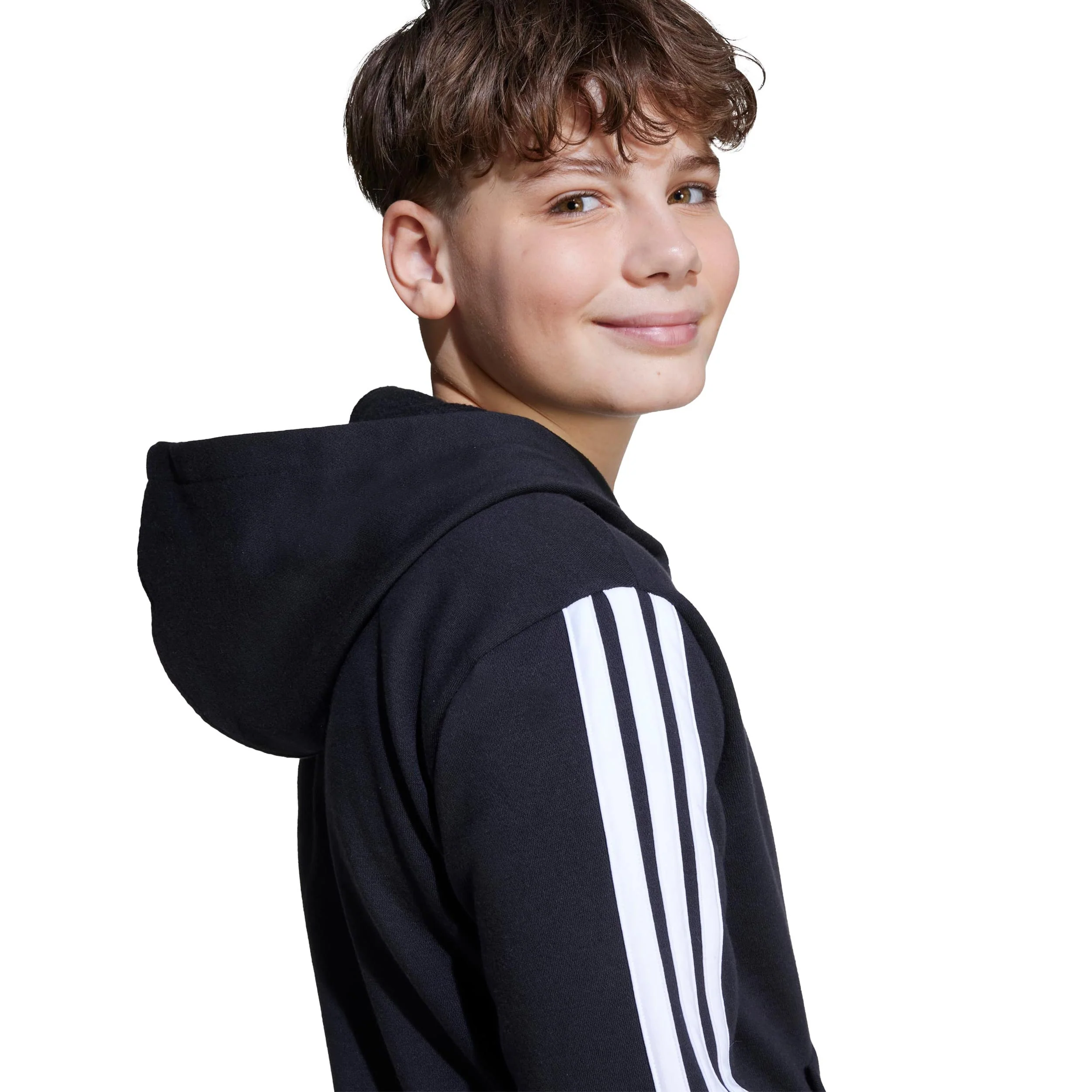 3Stripes Fleece Hoody Jungen - schwarz, weiß - Image 6