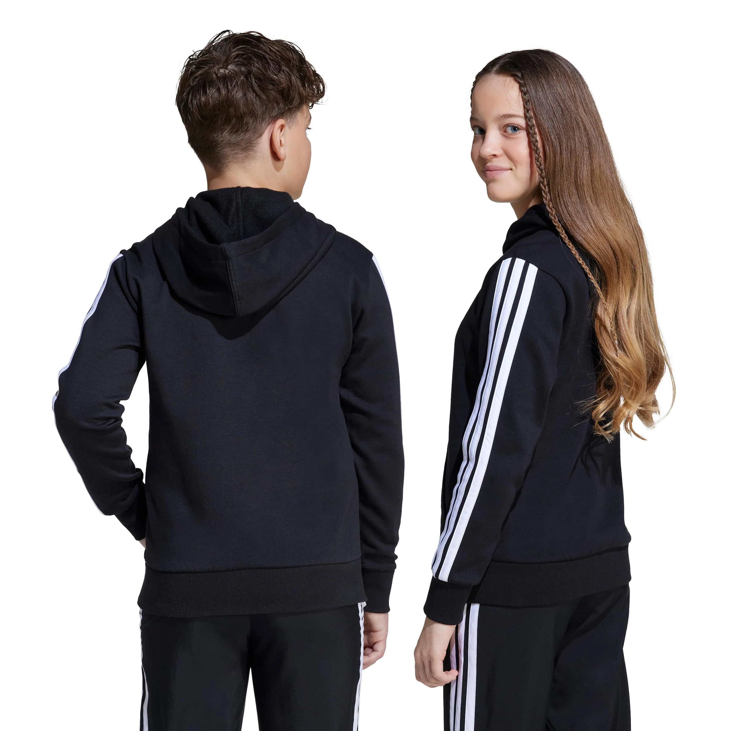 3Stripes Fleece Hoody Jungen - schwarz, weiß - Image 7