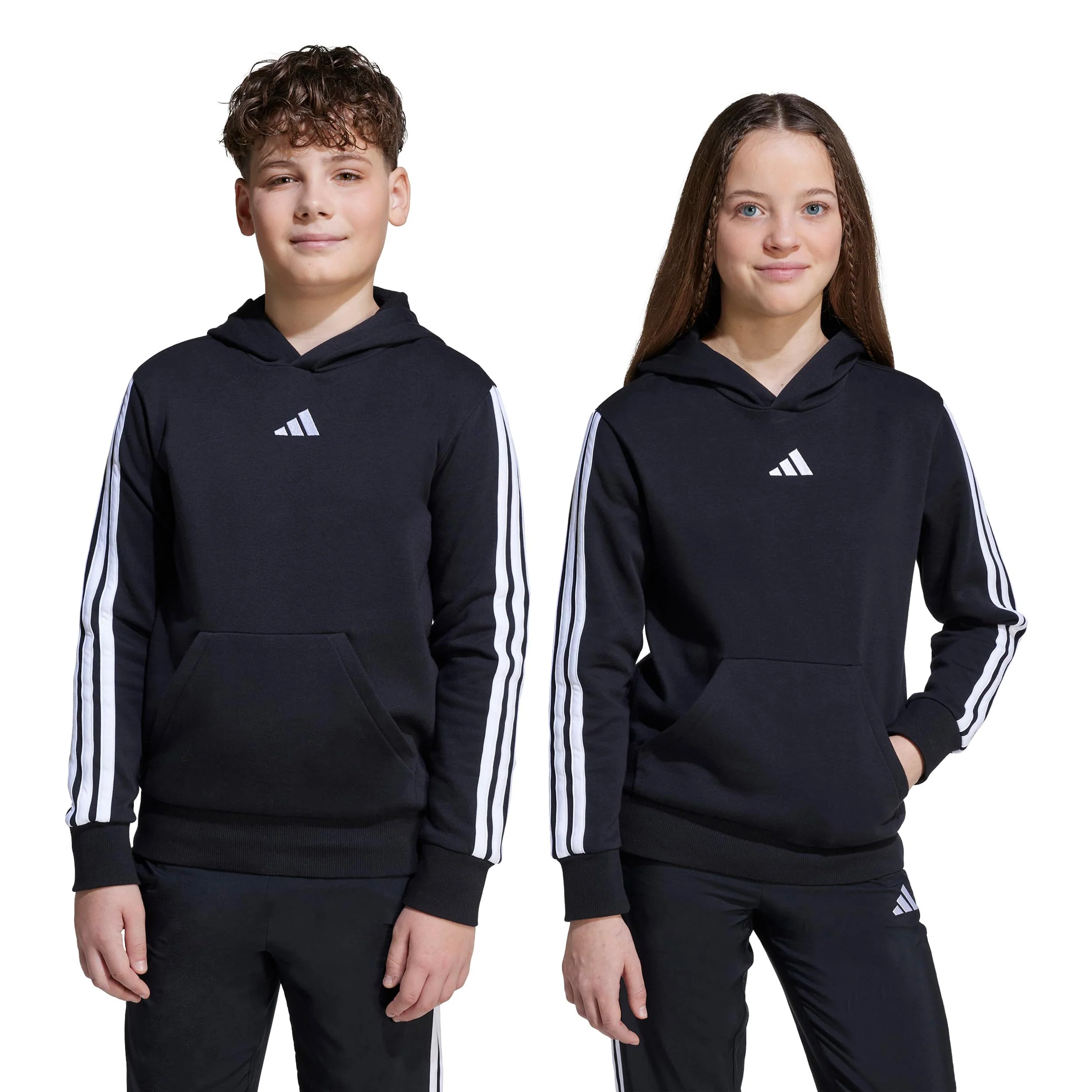 3Stripes Fleece Hoody Jungen - schwarz, weiß - Image 8