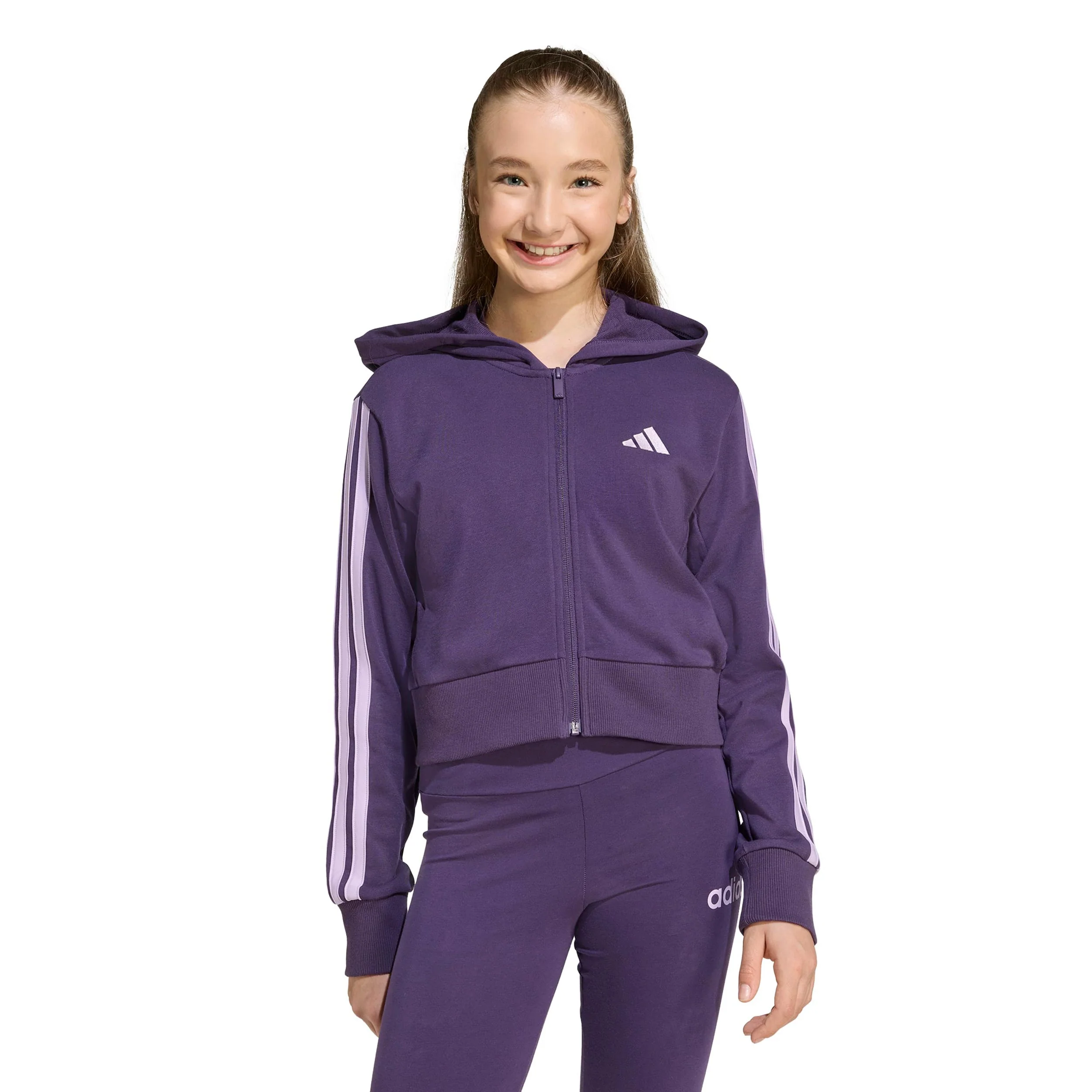 3Stripes Full-Zip Crop Trainingsjacke Mädchen - lila, flieder - Image 2
