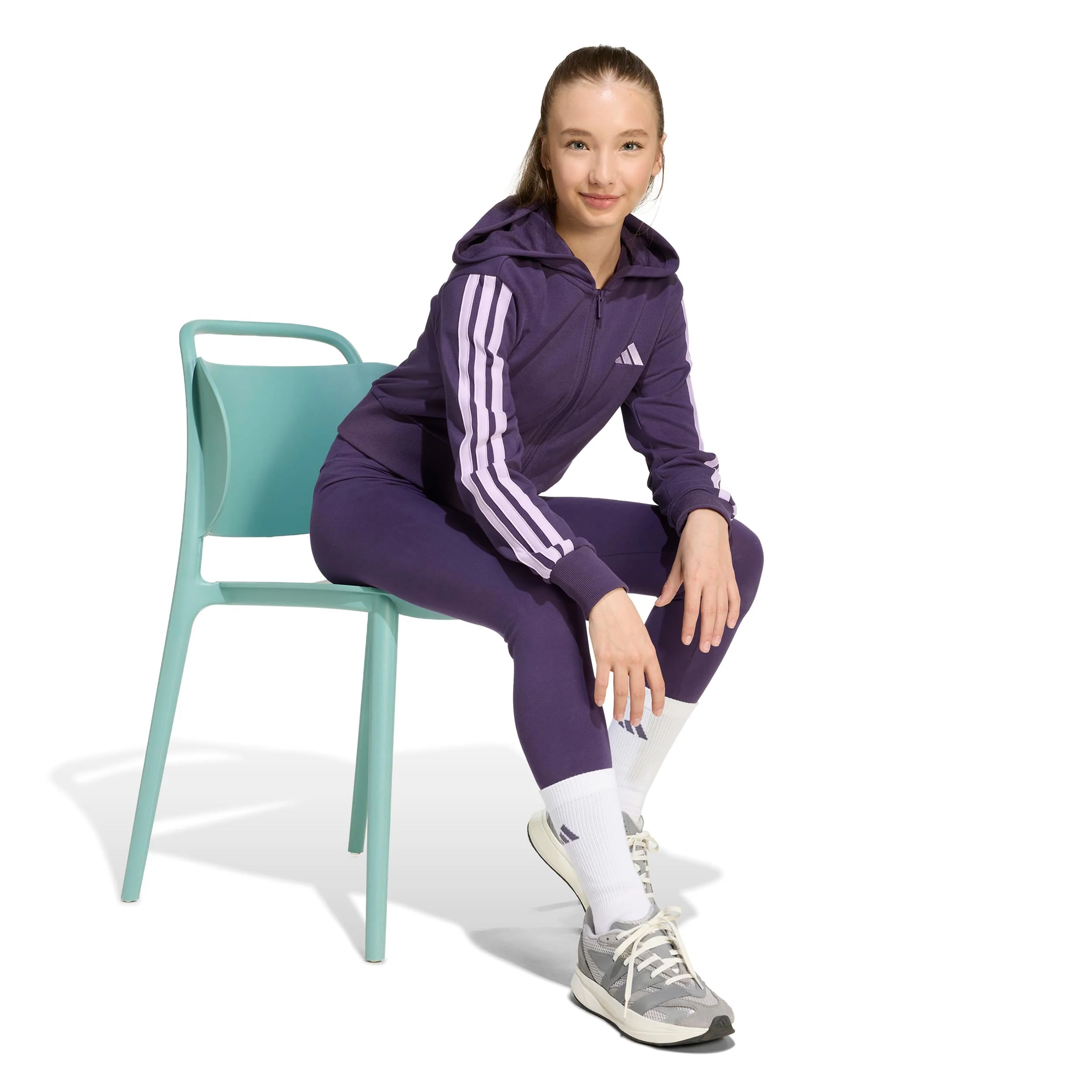 3Stripes Full-Zip Crop Trainingsjacke Mädchen - lila, flieder - Image 4