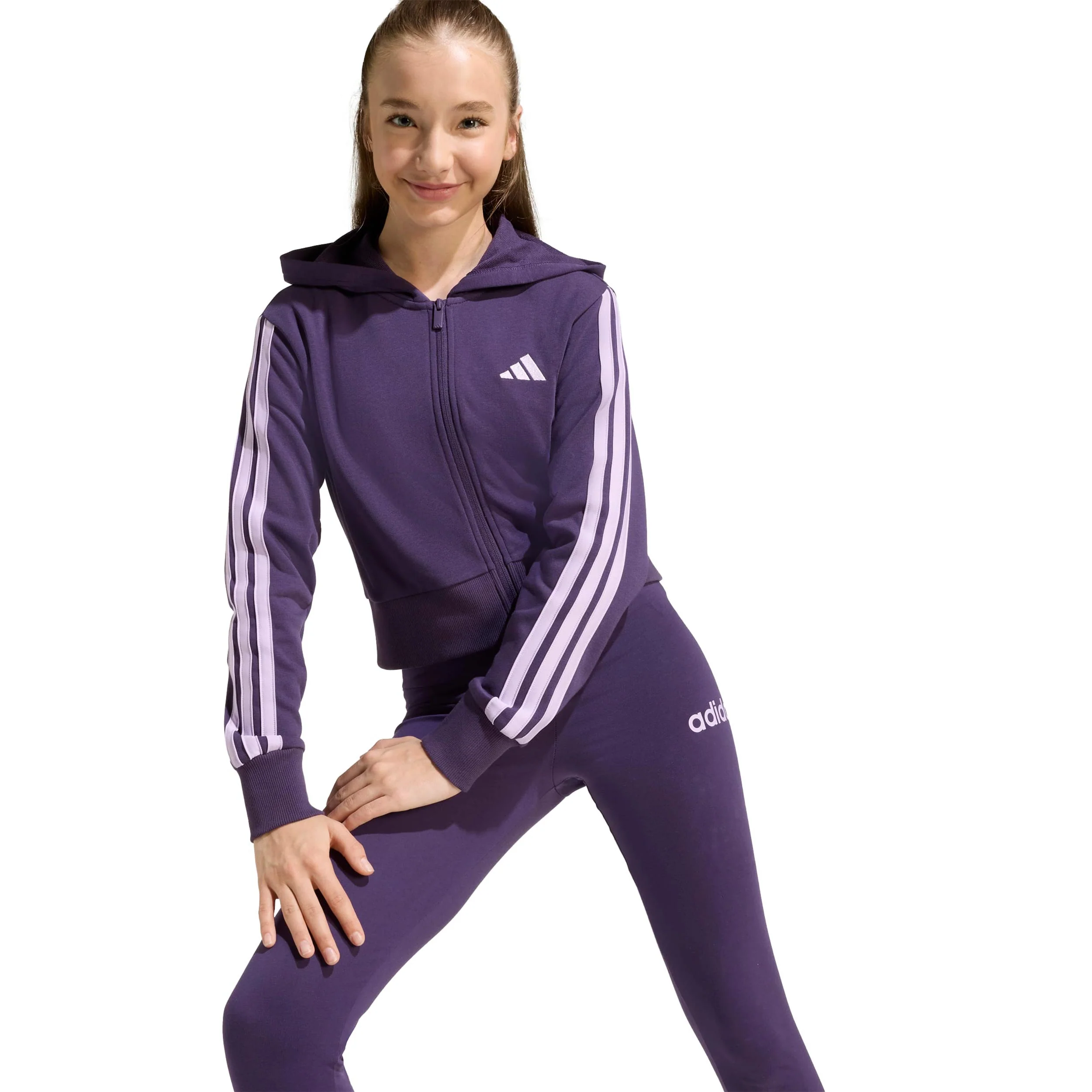 3Stripes Full-Zip Crop Trainingsjacke Mädchen - lila, flieder - Image 5