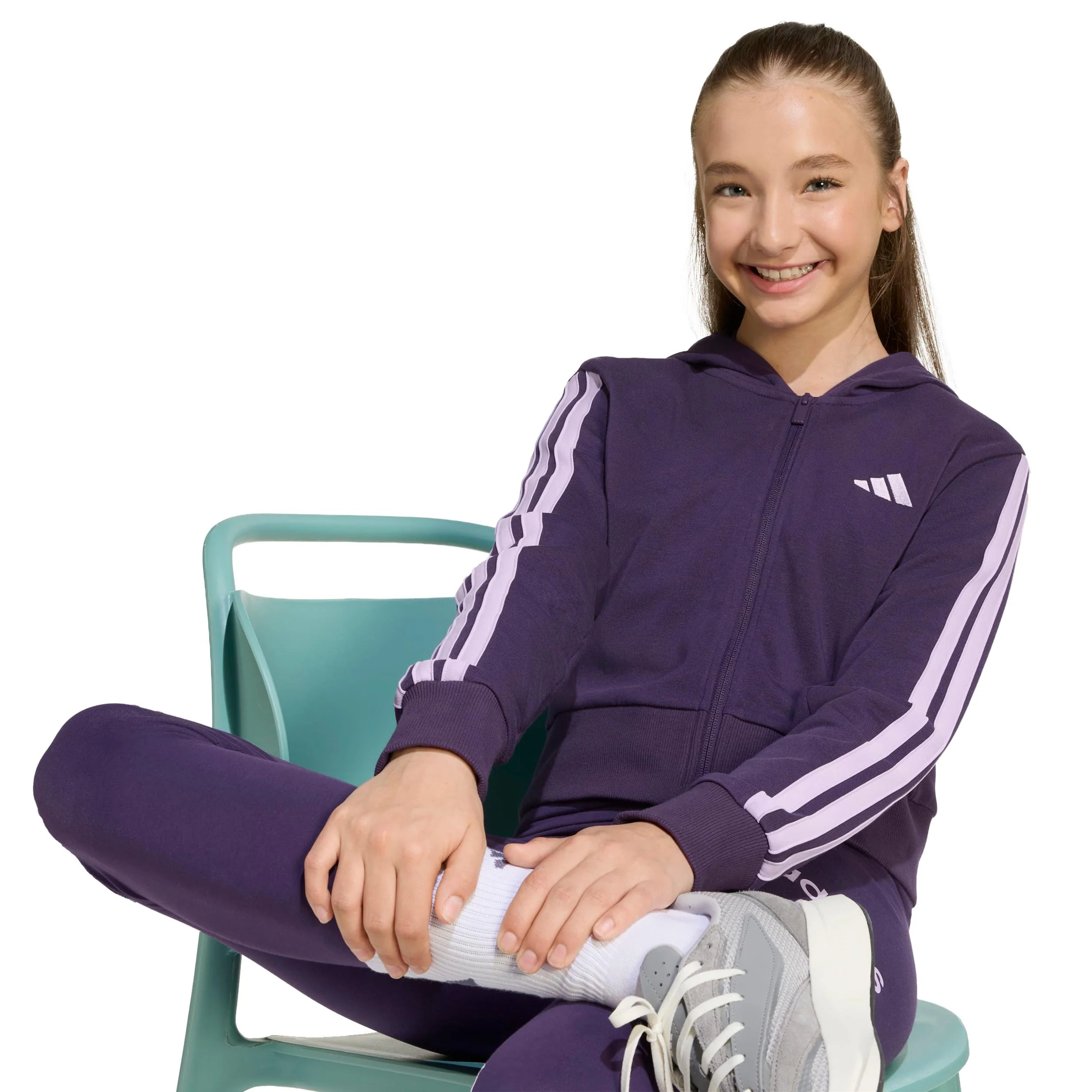 3Stripes Full-Zip Crop Trainingsjacke Mädchen - lila, flieder - Image 6