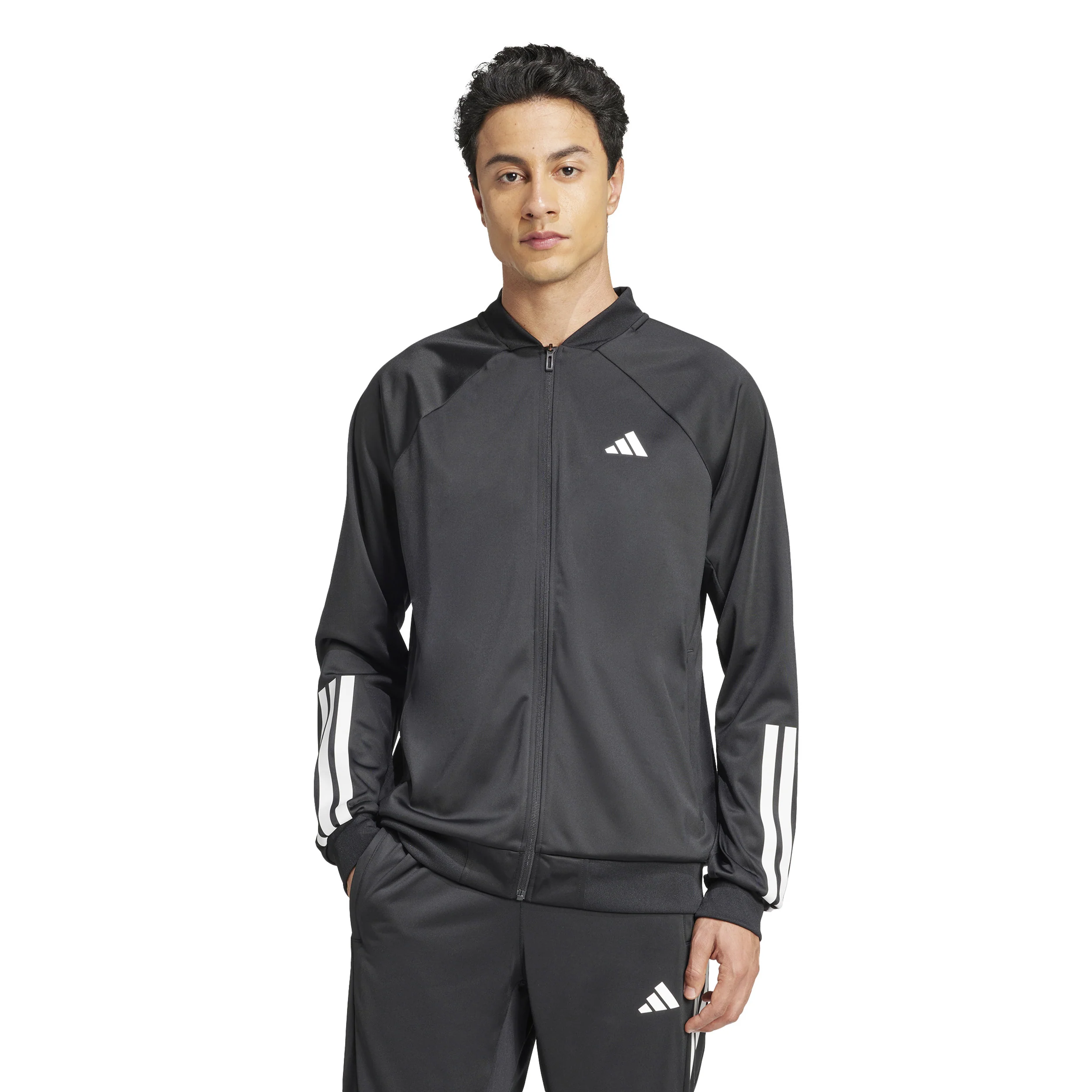 3Stripes Knit Trainingsjacke Herren - schwarz, weiß - Image 2