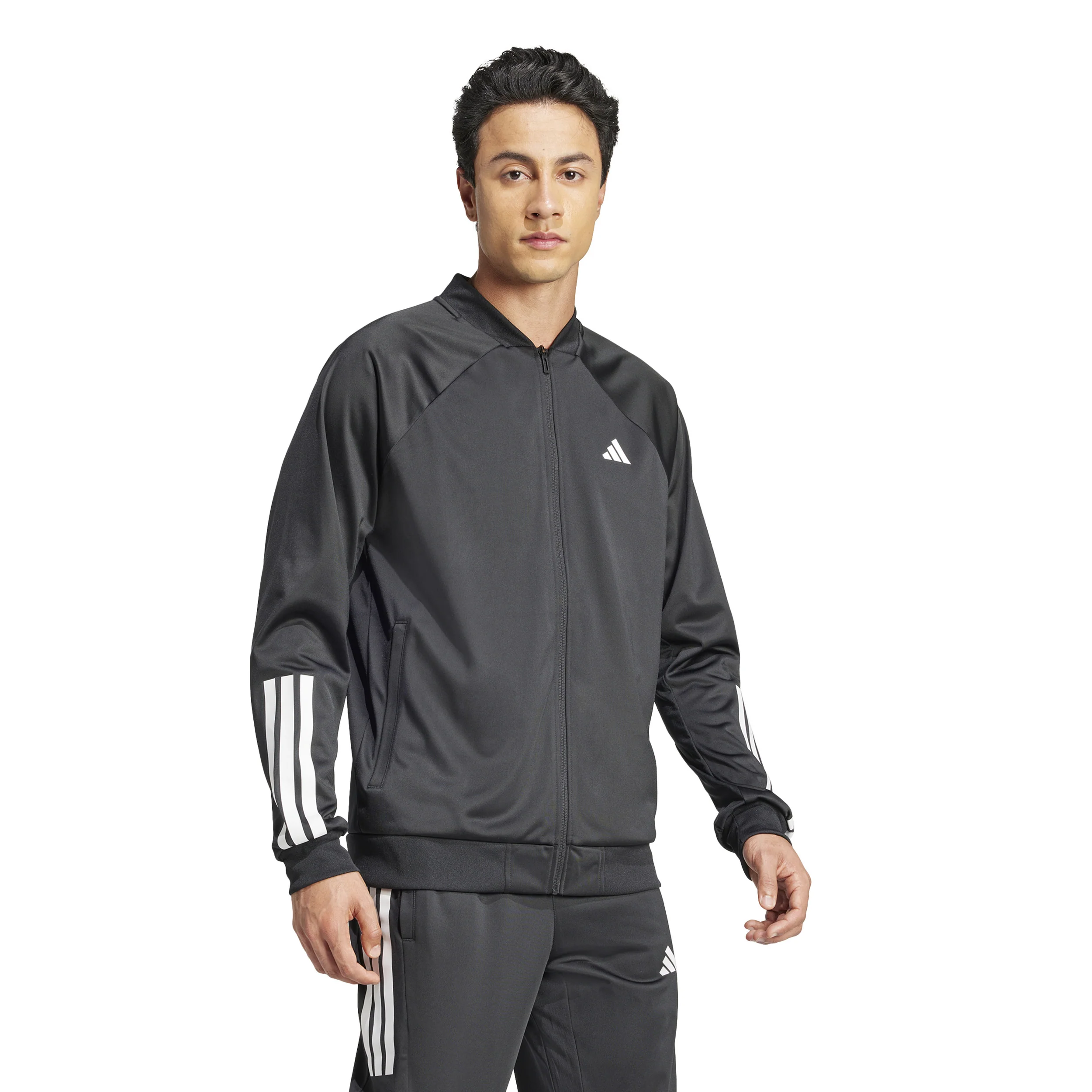 3Stripes Knit Trainingsjacke Herren - schwarz, weiß - Image 4