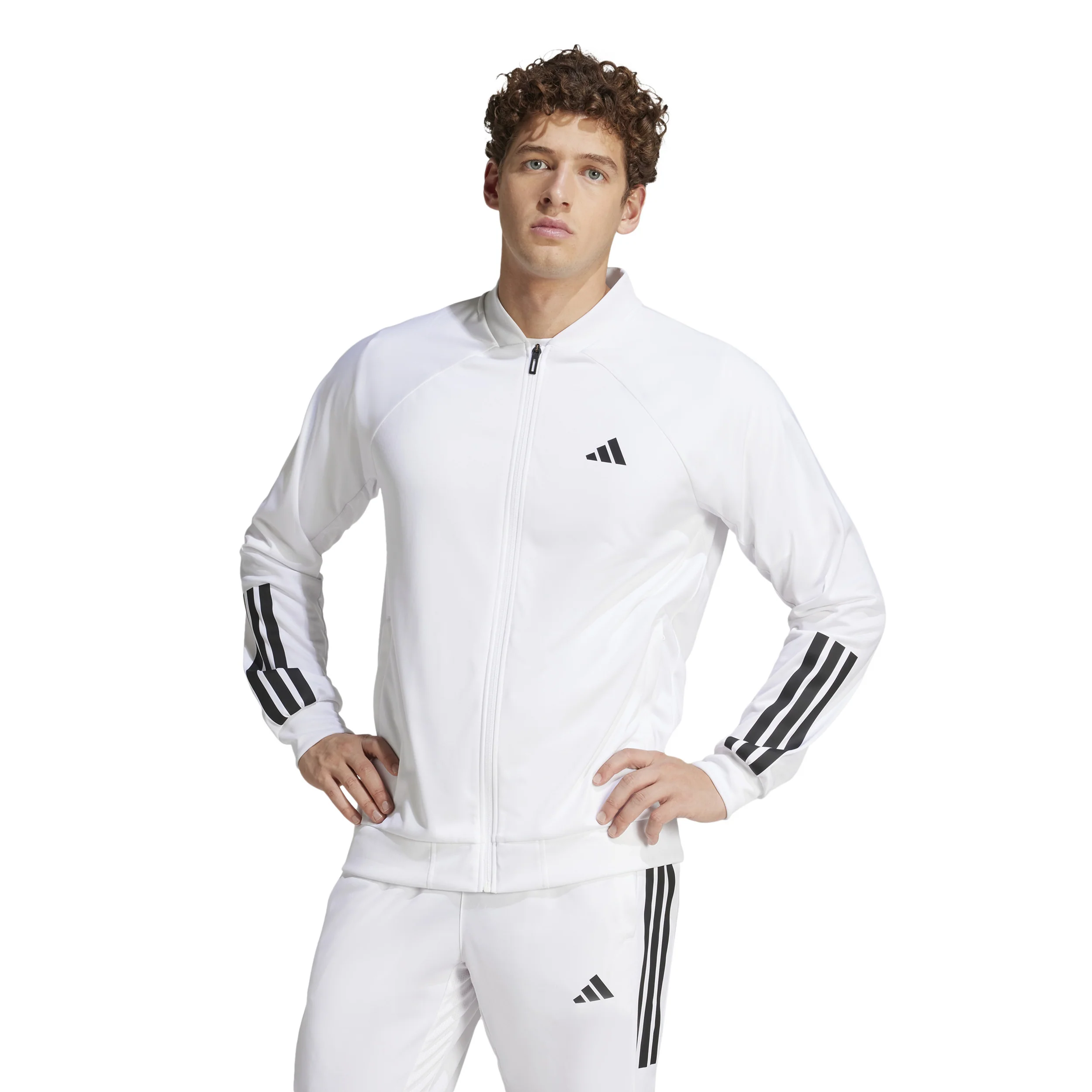 3Stripes Knit Trainingsjacke Herren - weiß, schwarz - Image 2