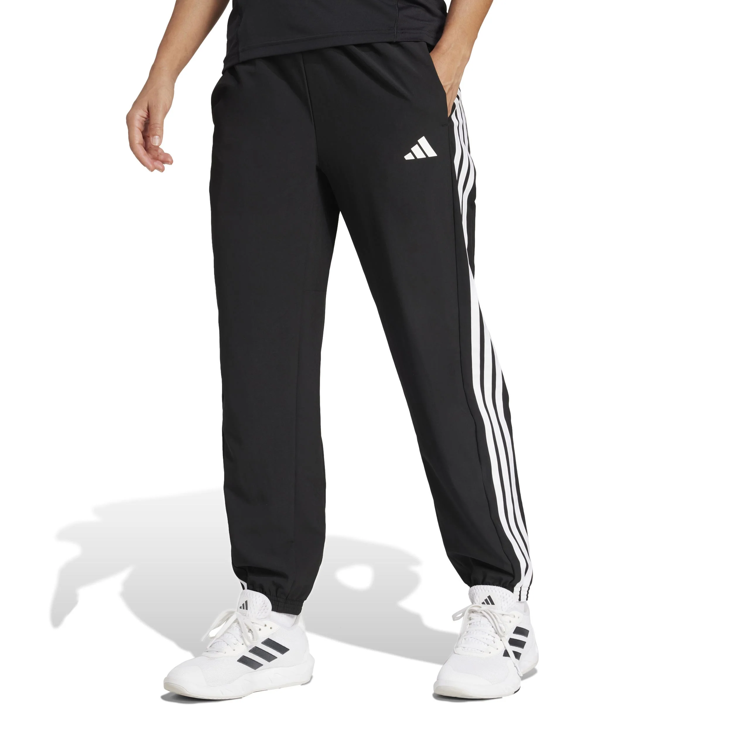 3Stripes Woven Trainingshose Damen-Schwarz,Weiß - Image 2