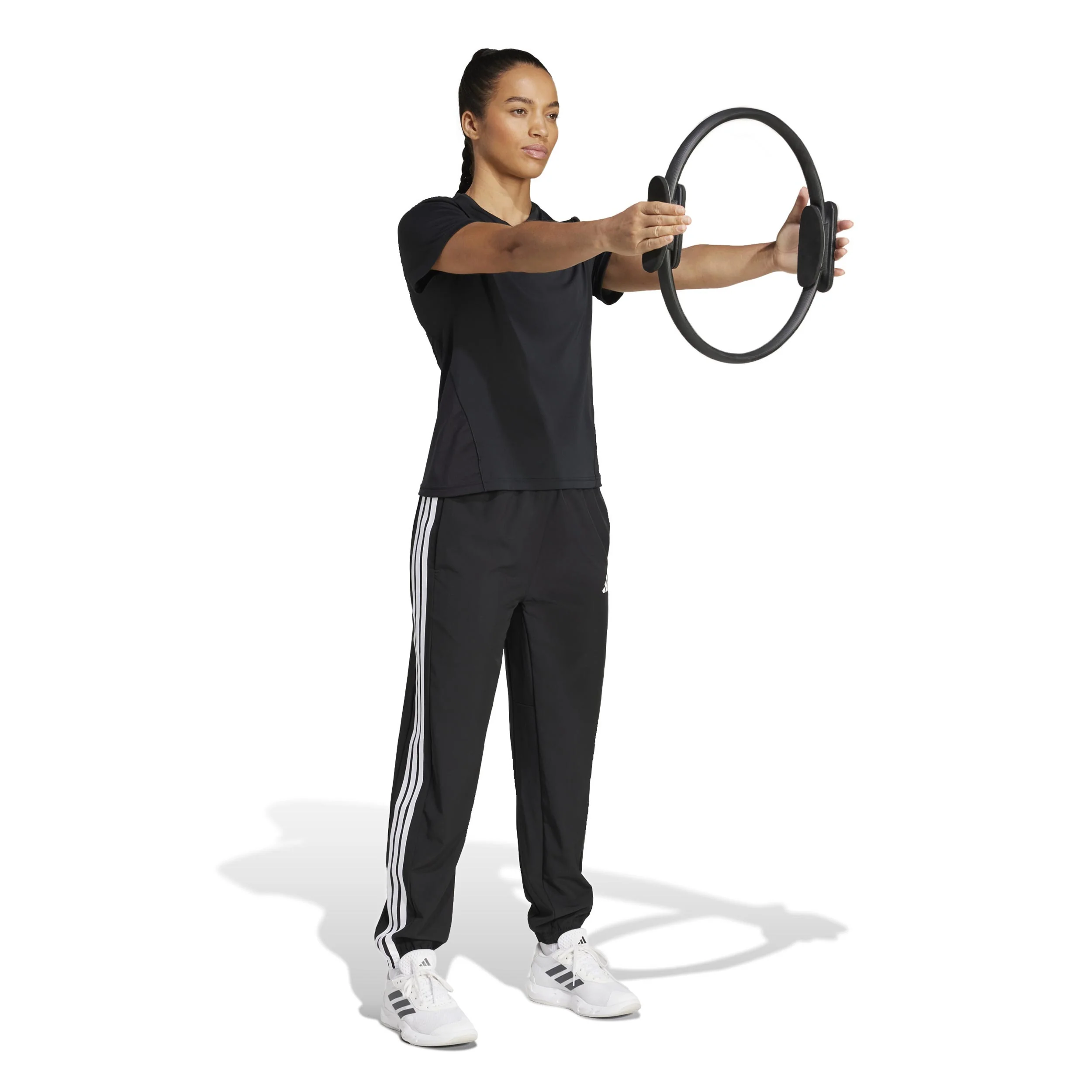 3Stripes Woven Trainingshose Damen-Schwarz,Weiß - Image 4