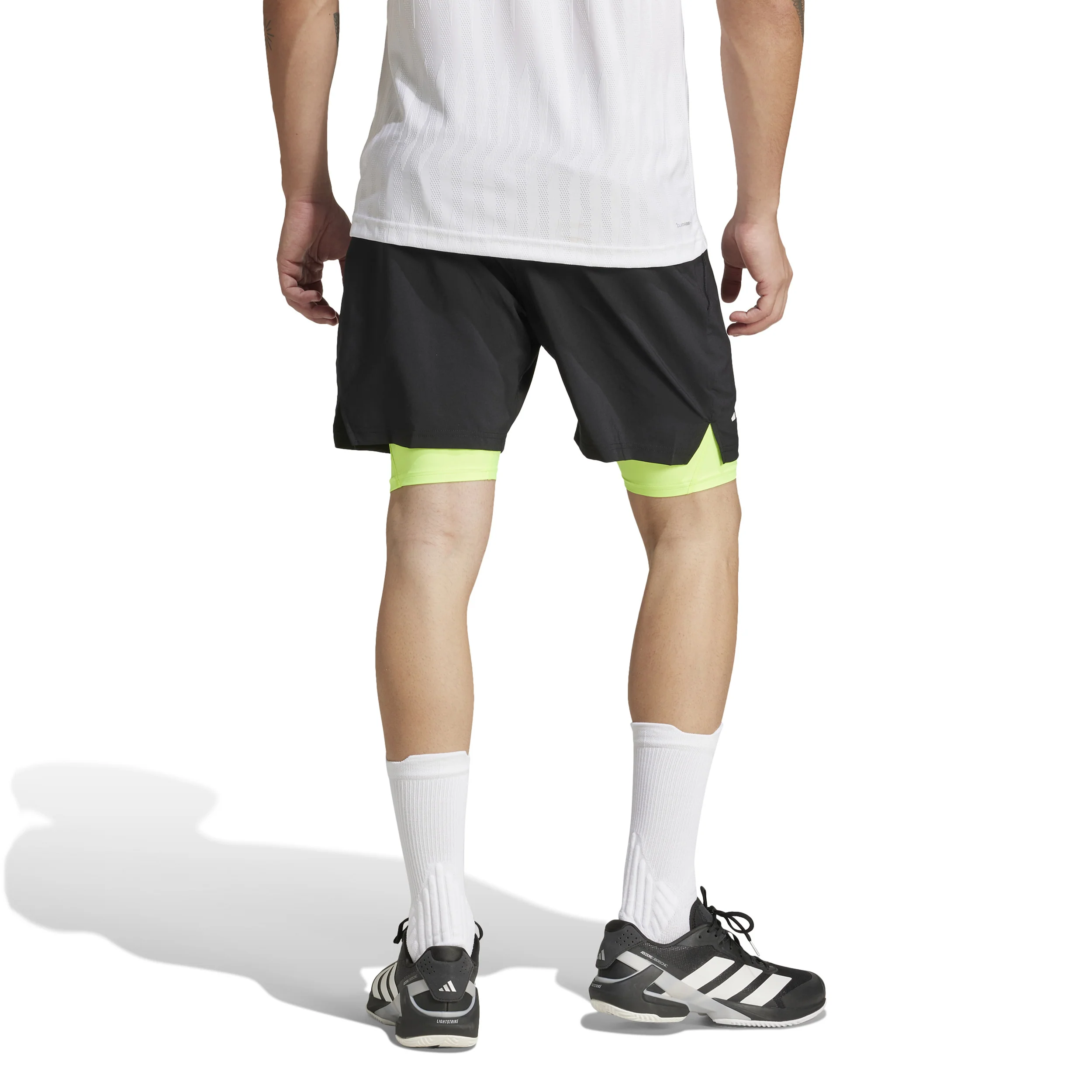 7in Club 2In1 Shorts Herren-Schwarz,Neongrün - Image 3