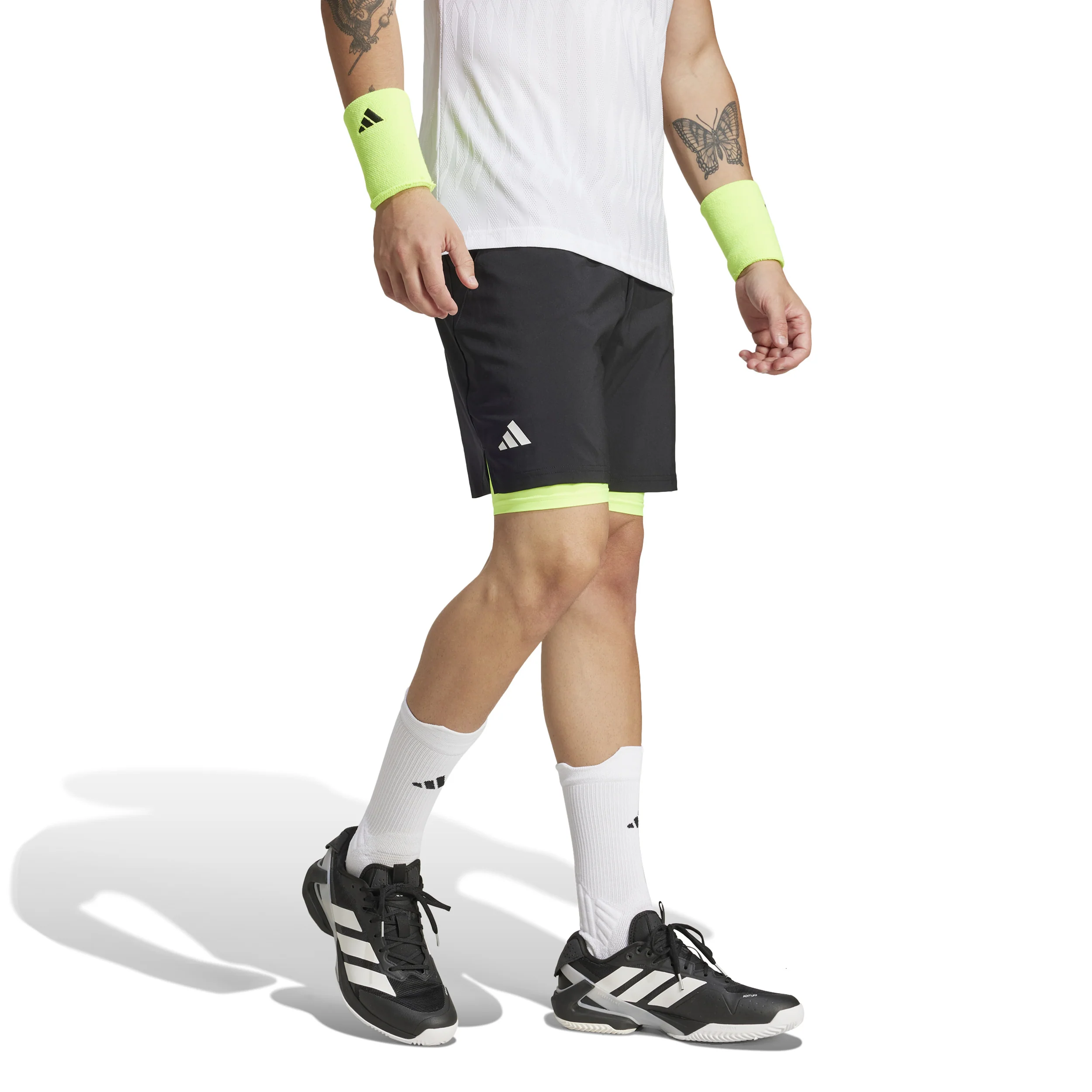 7in Club 2In1 Shorts Herren-Schwarz,Neongrün - Image 4