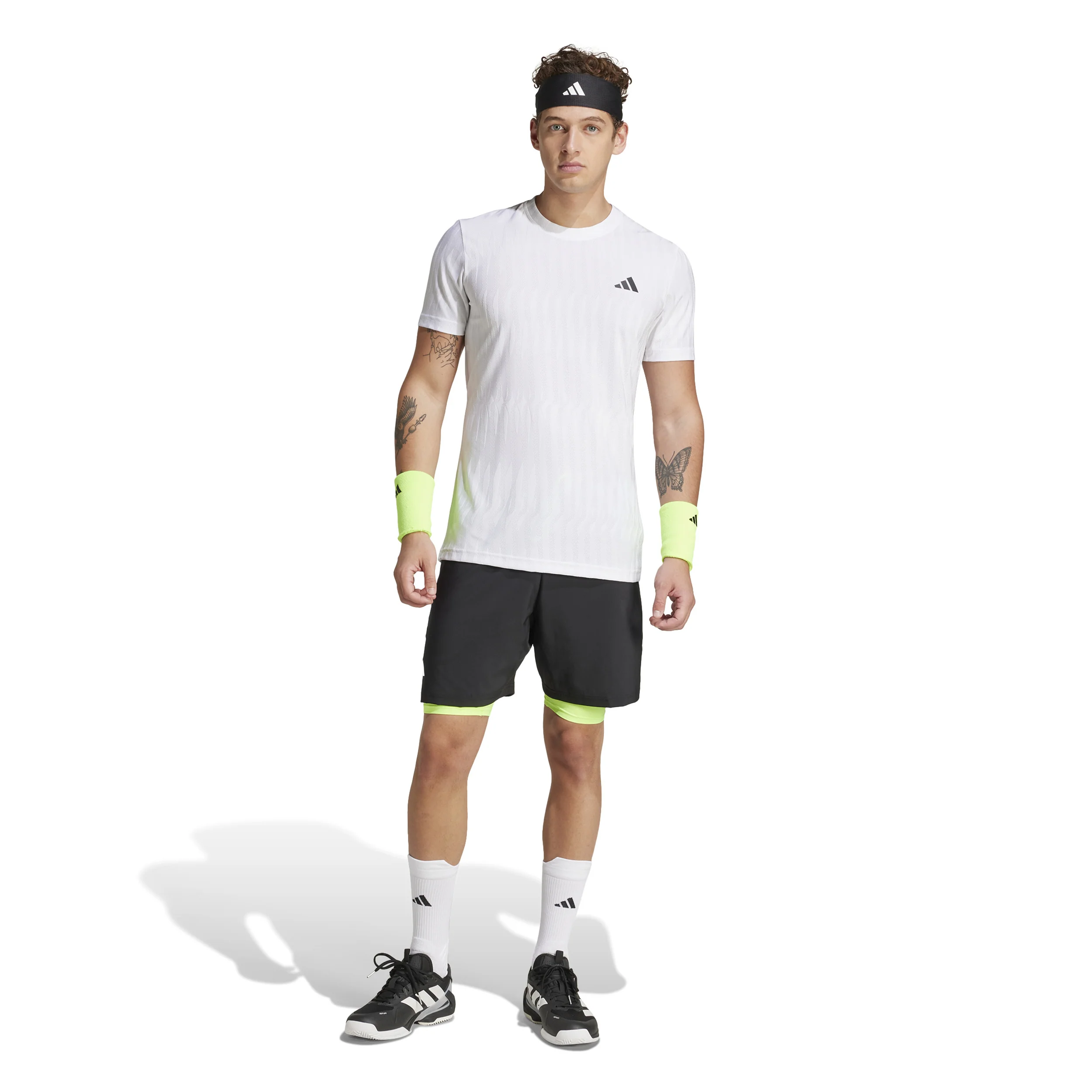 7in Club 2In1 Shorts Herren-Schwarz,Neongrün - Image 7