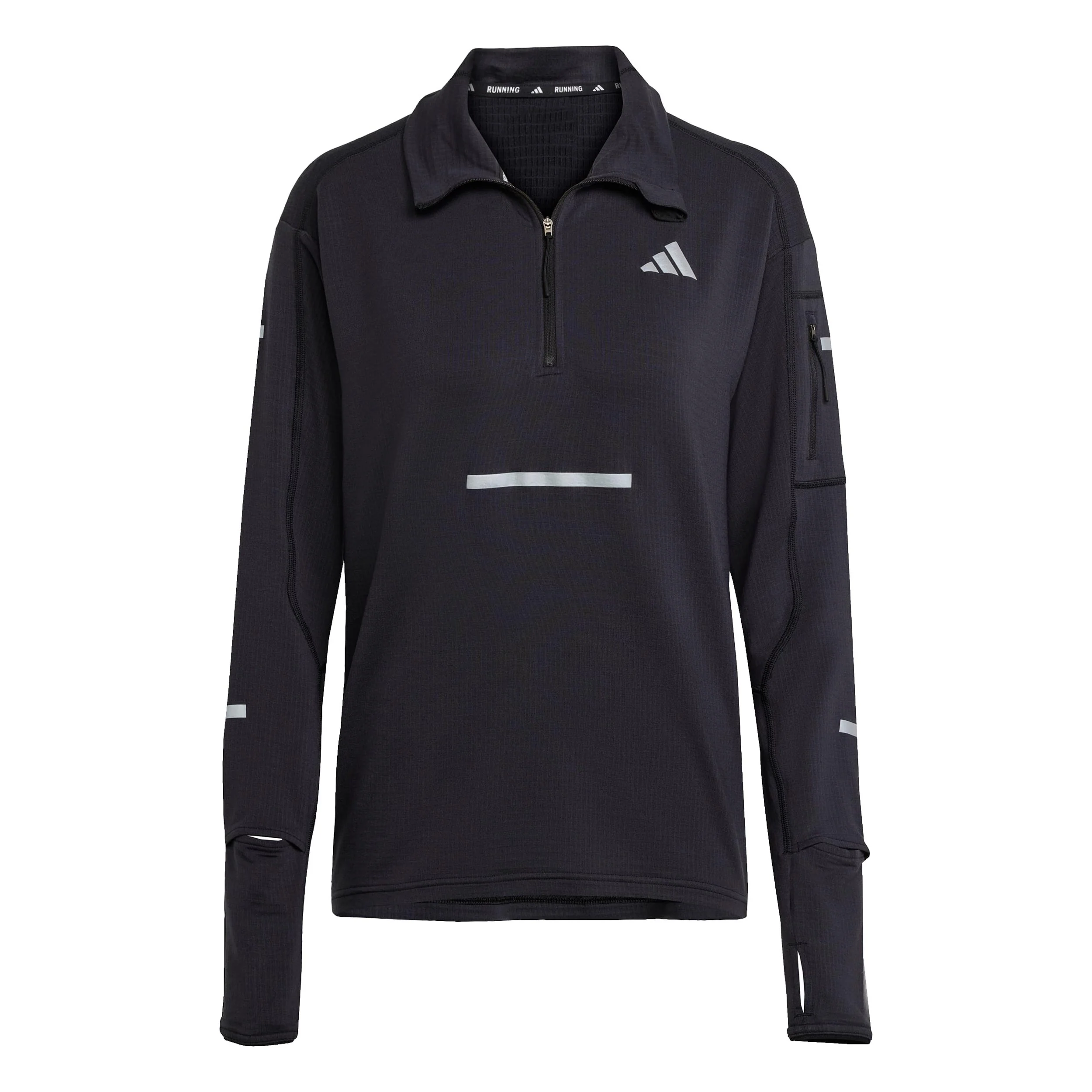 adi365 Warm Half-Zip Laufshirt Damen-schwarz