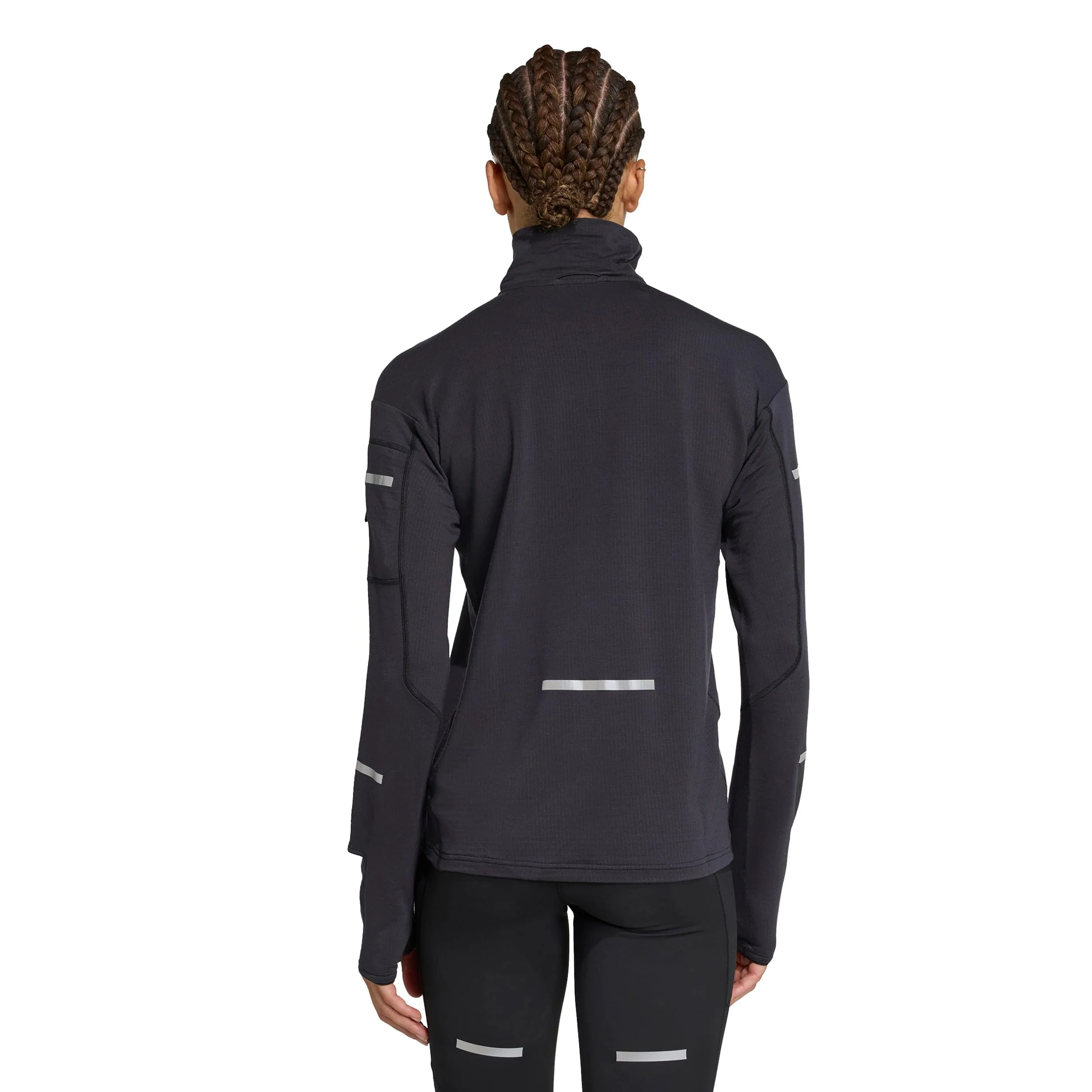 adi365 Warm Half-Zip Laufshirt Damen-schwarz - Image 3