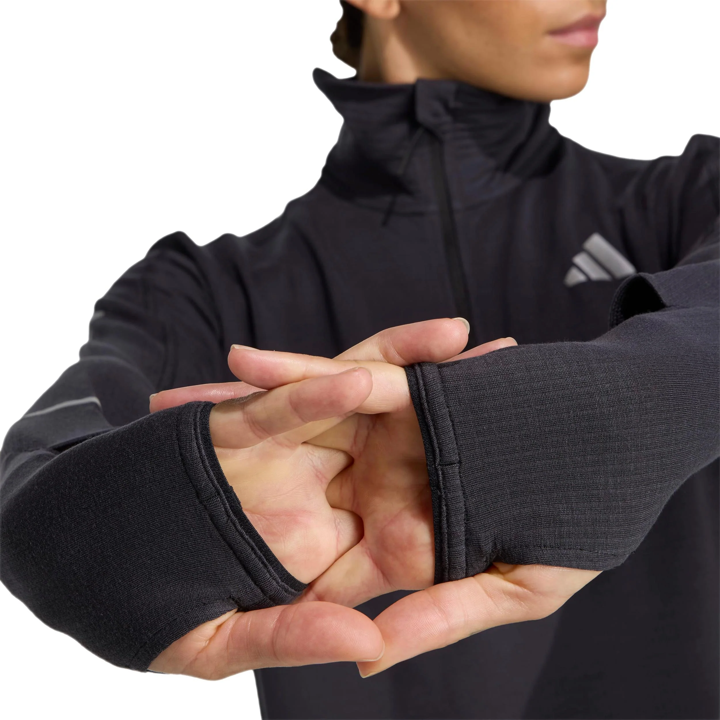 adi365 Warm Half-Zip Laufshirt Damen-schwarz - Image 6