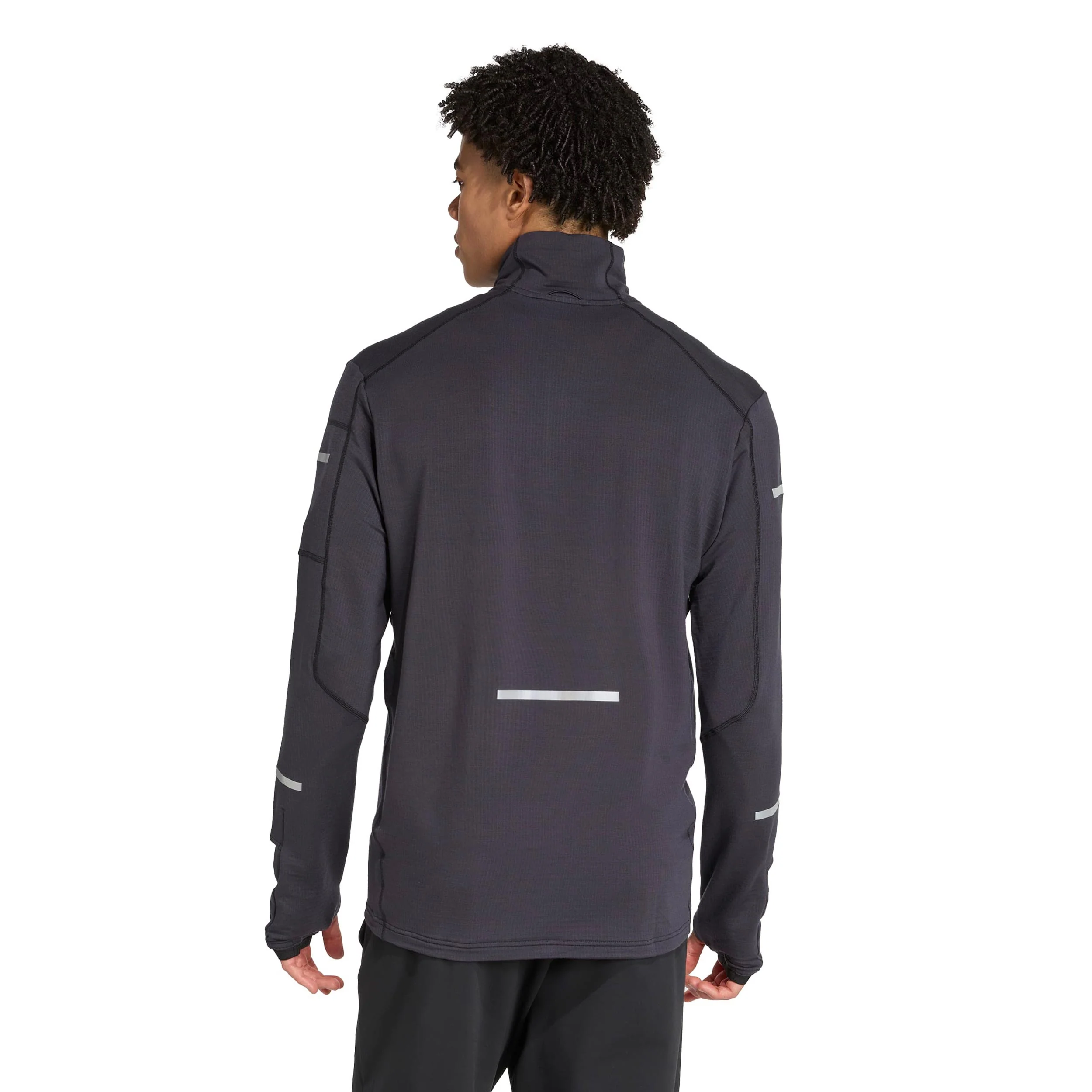 adi365 Warm Half-Zip Laufshirt Herren-schwarz - Image 3