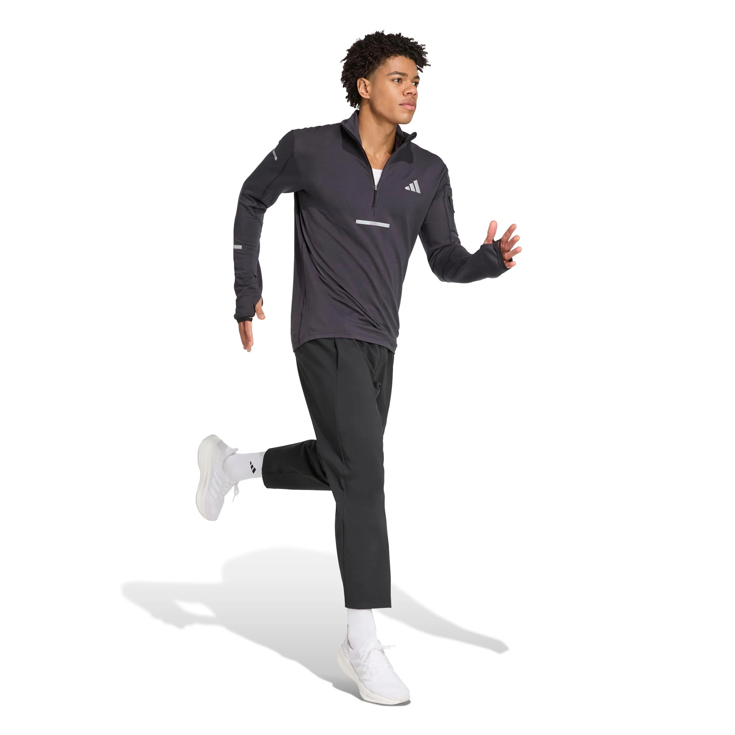adi365 Warm Half-Zip Laufshirt Herren-schwarz - Image 4