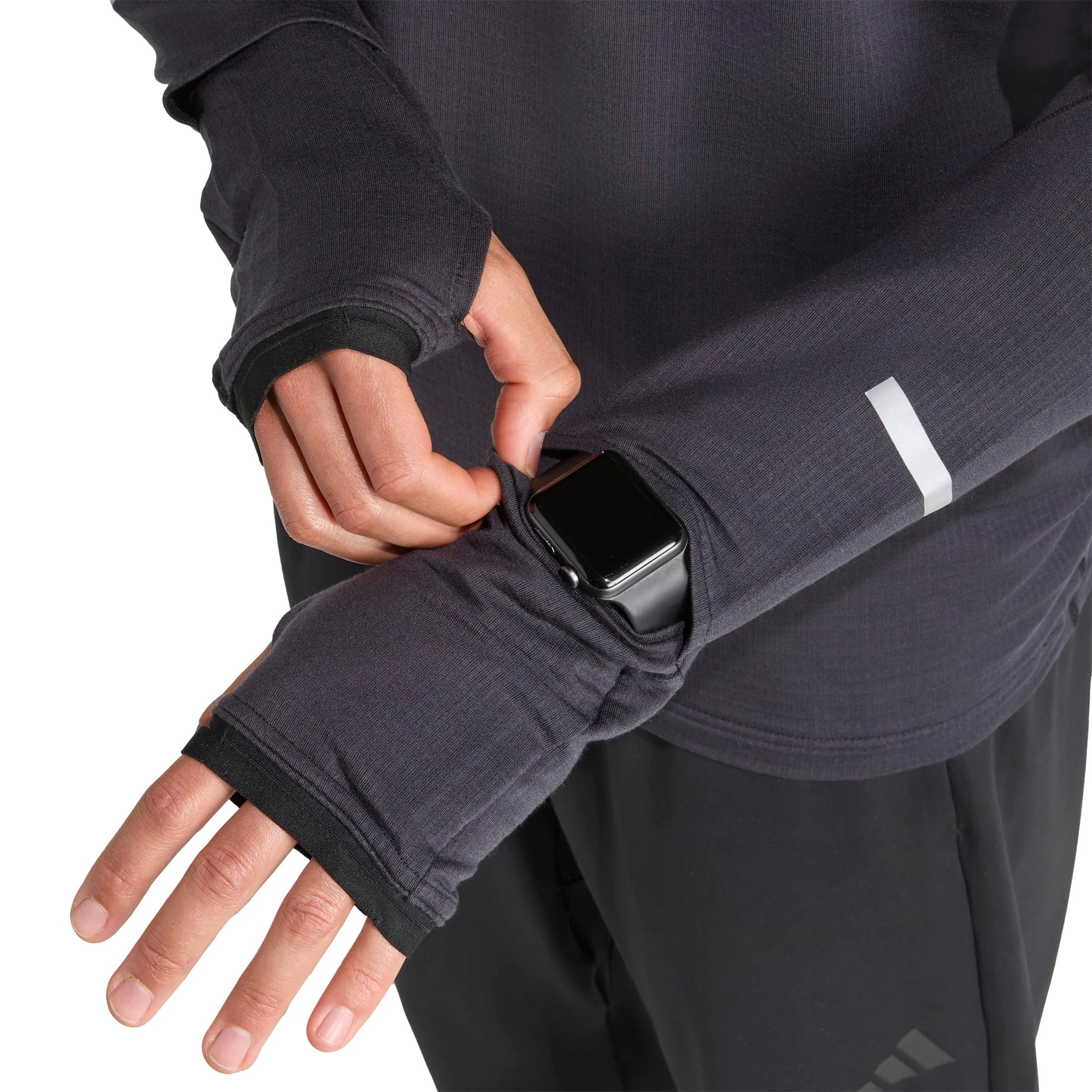 adi365 Warm Half-Zip Laufshirt Herren-schwarz - Image 5