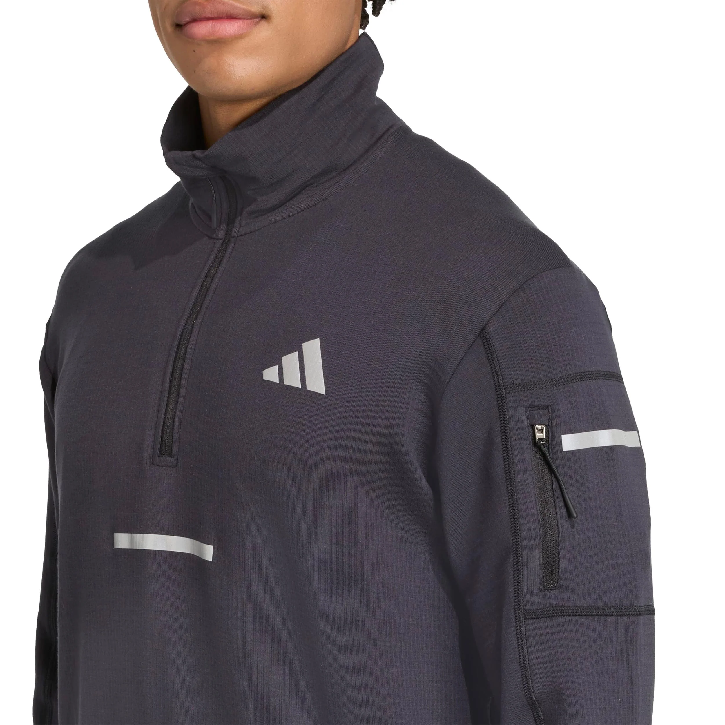 adi365 Warm Half-Zip Laufshirt Herren-schwarz - Image 6