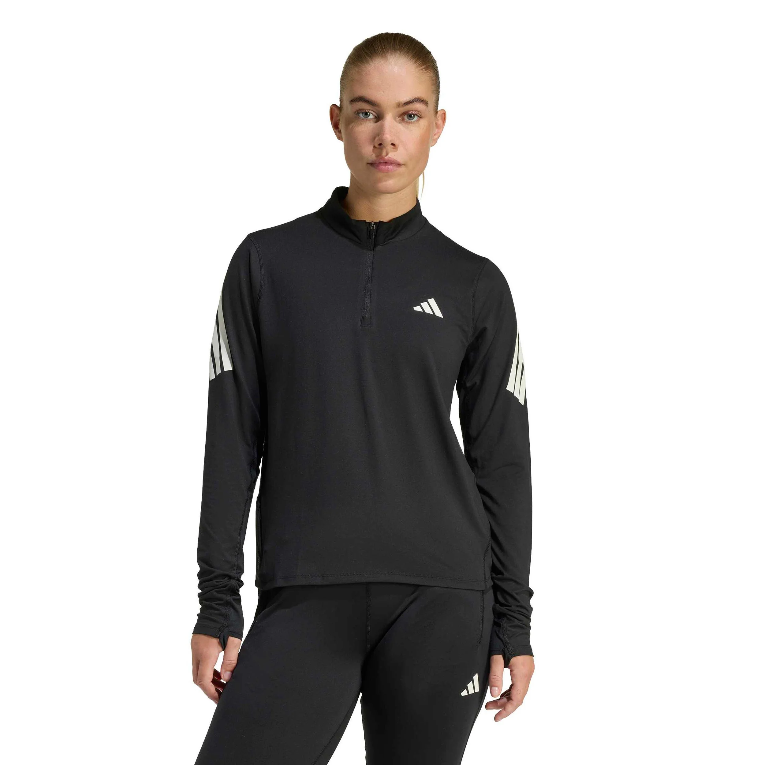adi365 Zip  Laufshirt Damen-schwarz - Image 2
