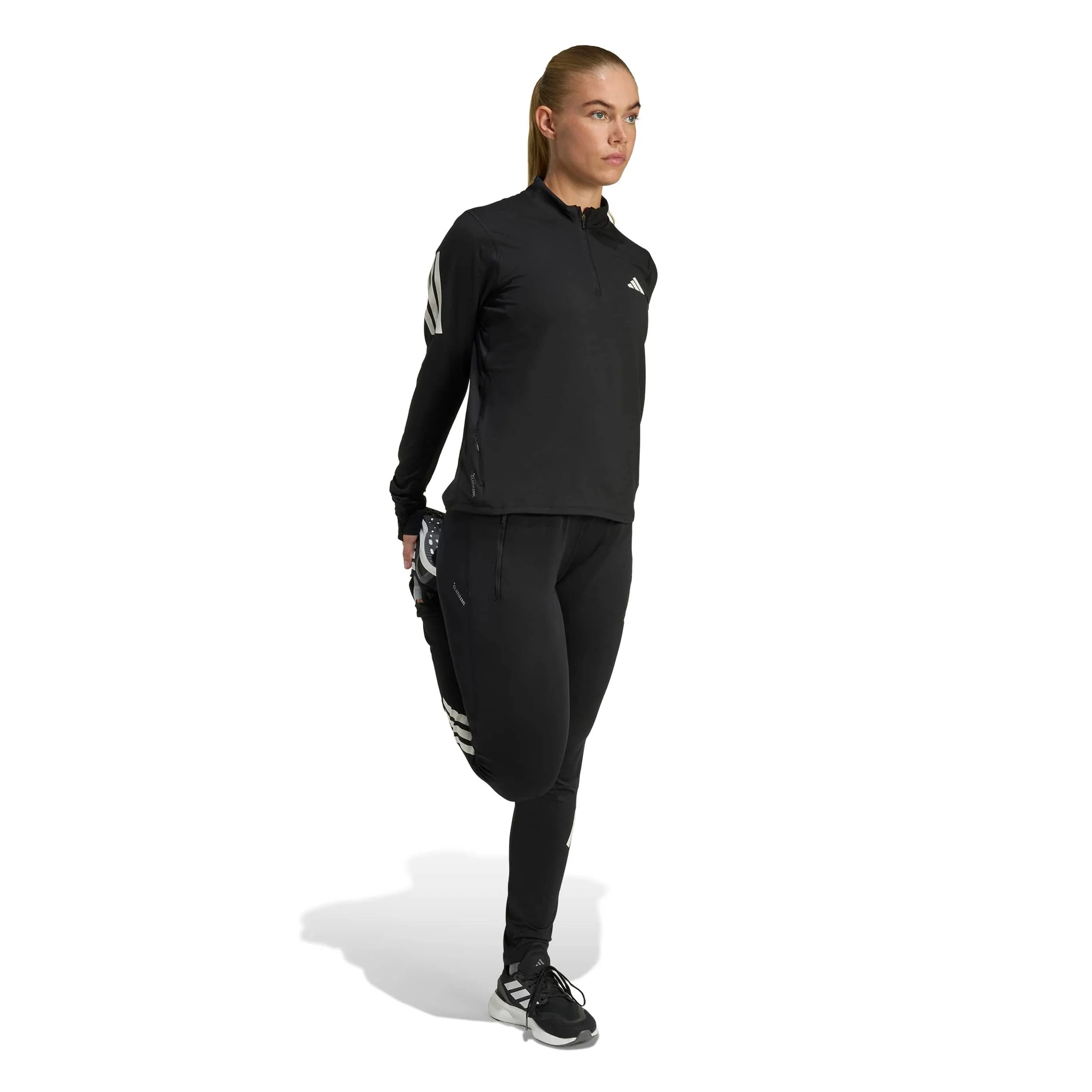 adi365 Zip  Laufshirt Damen-schwarz - Image 4