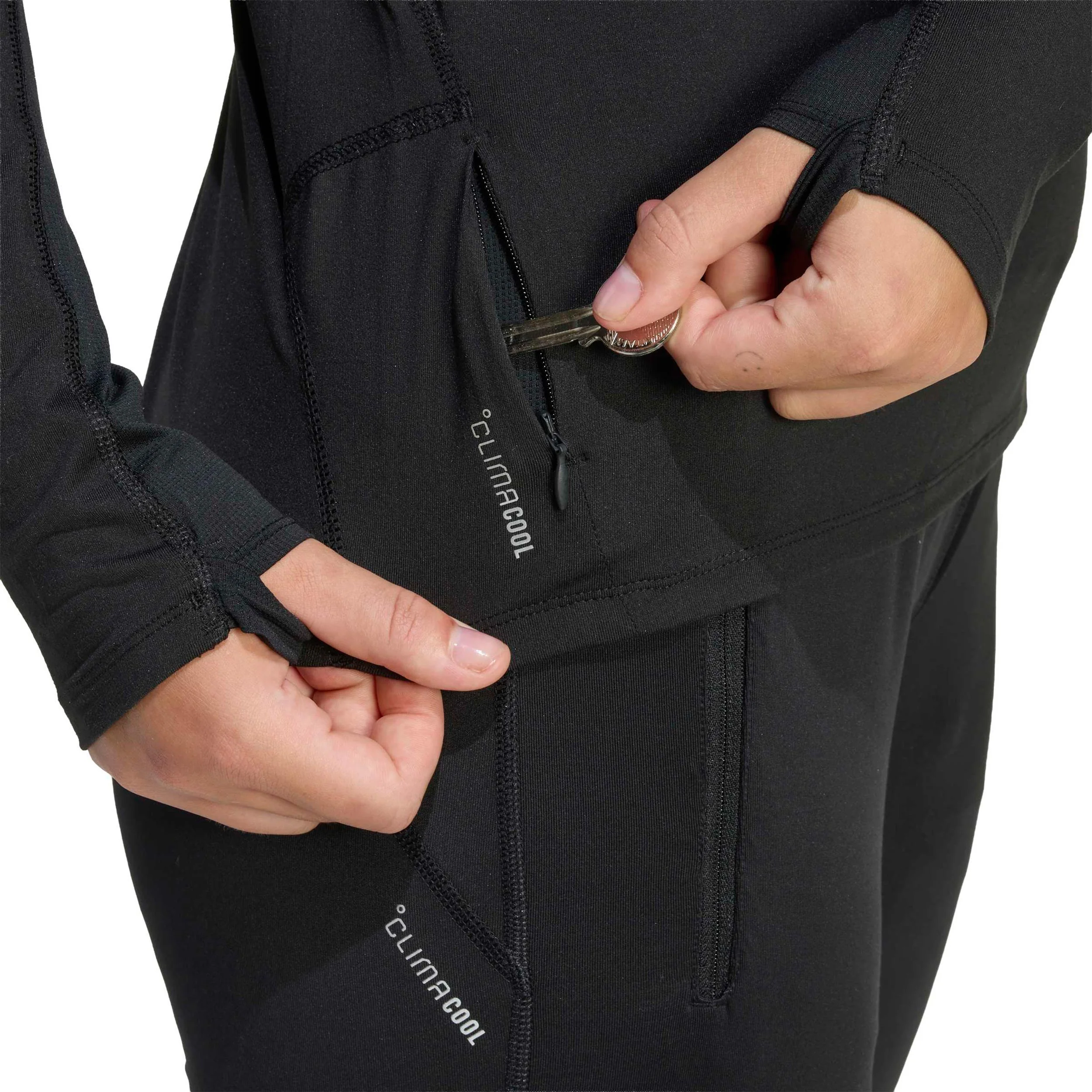 adi365 Zip  Laufshirt Damen-schwarz - Image 5