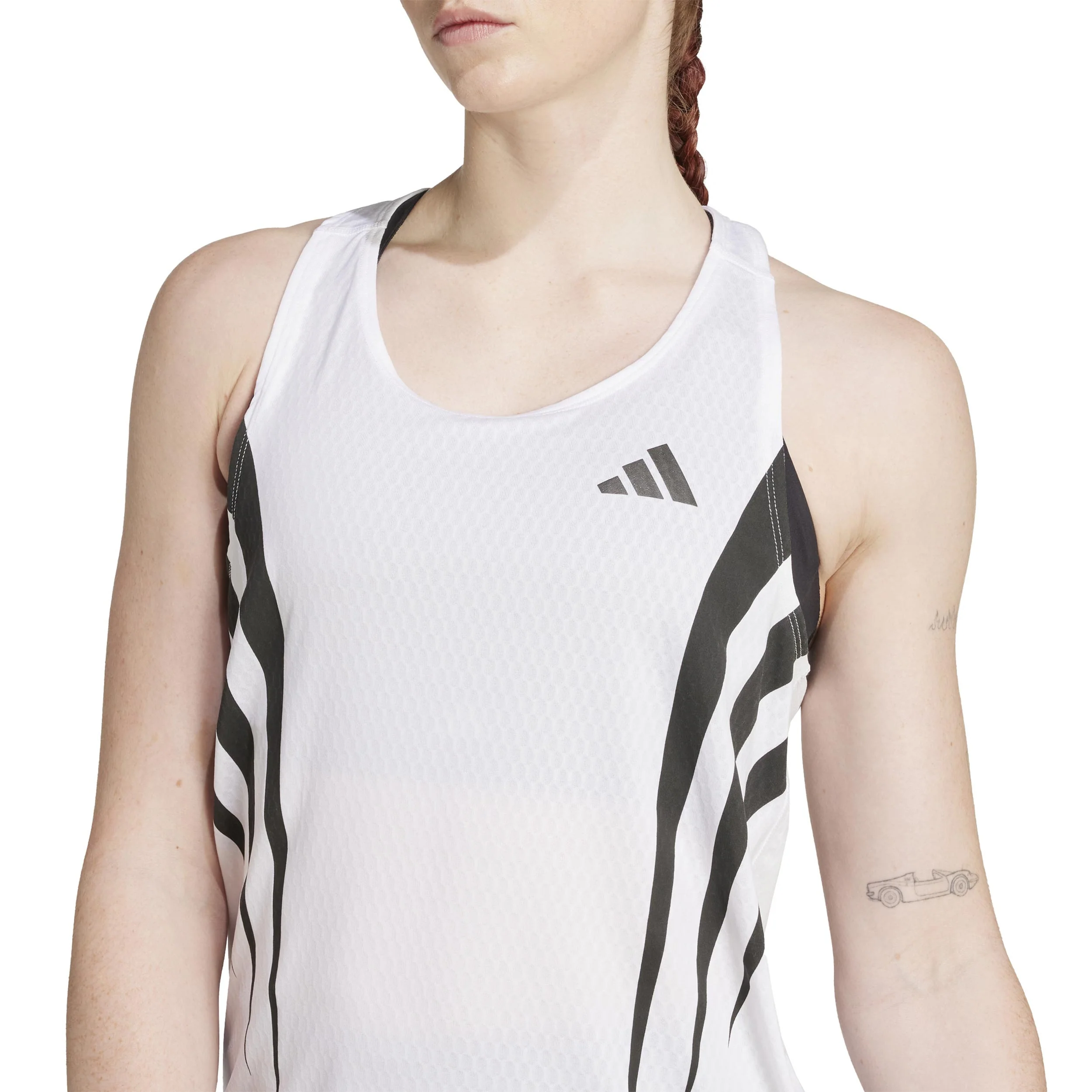 Adizero Archive Singlet Laufshirt Damen-Weiß - Image 6