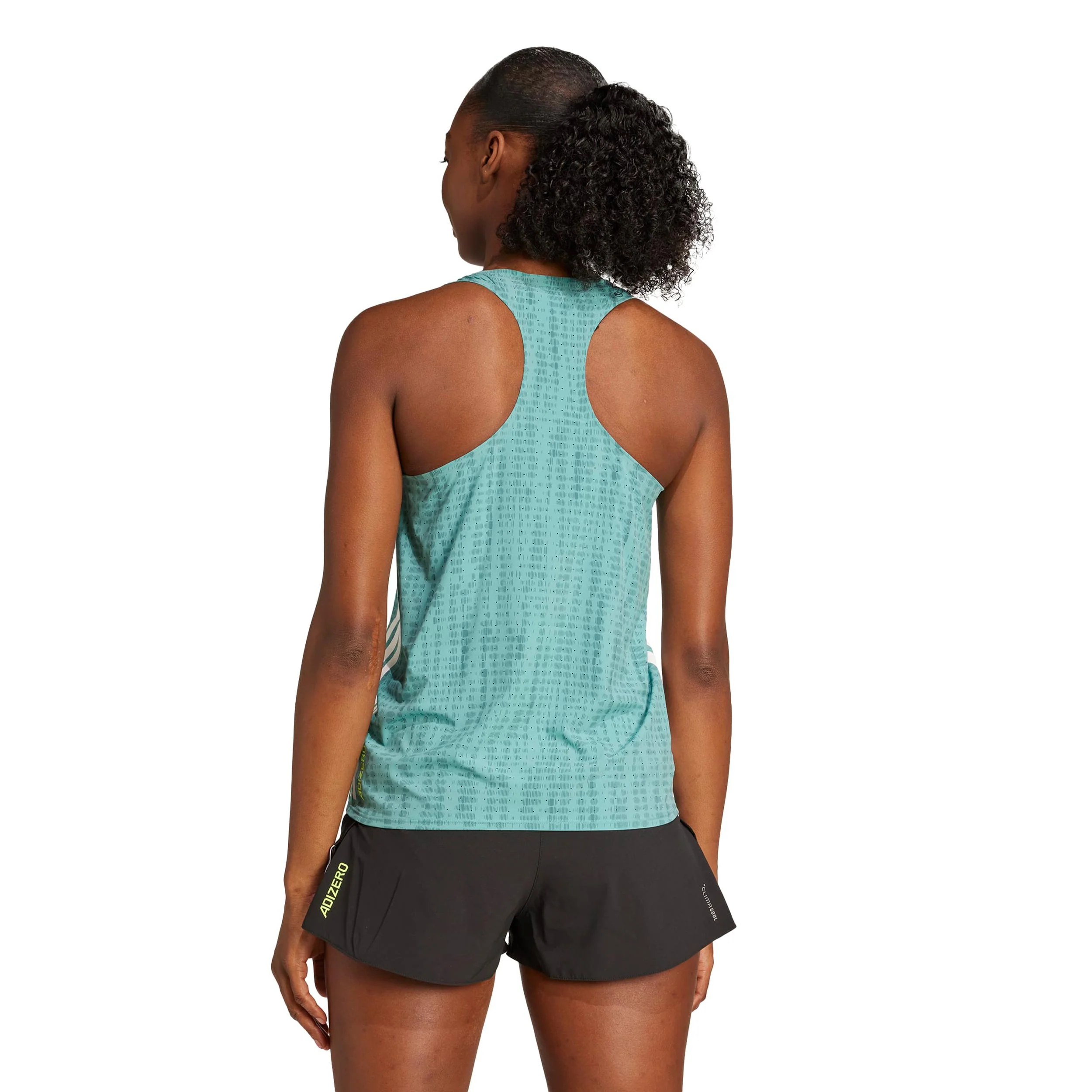 Adizero Singlet Laufshirt Damen-Türkis,Dunkelgrün - Image 3