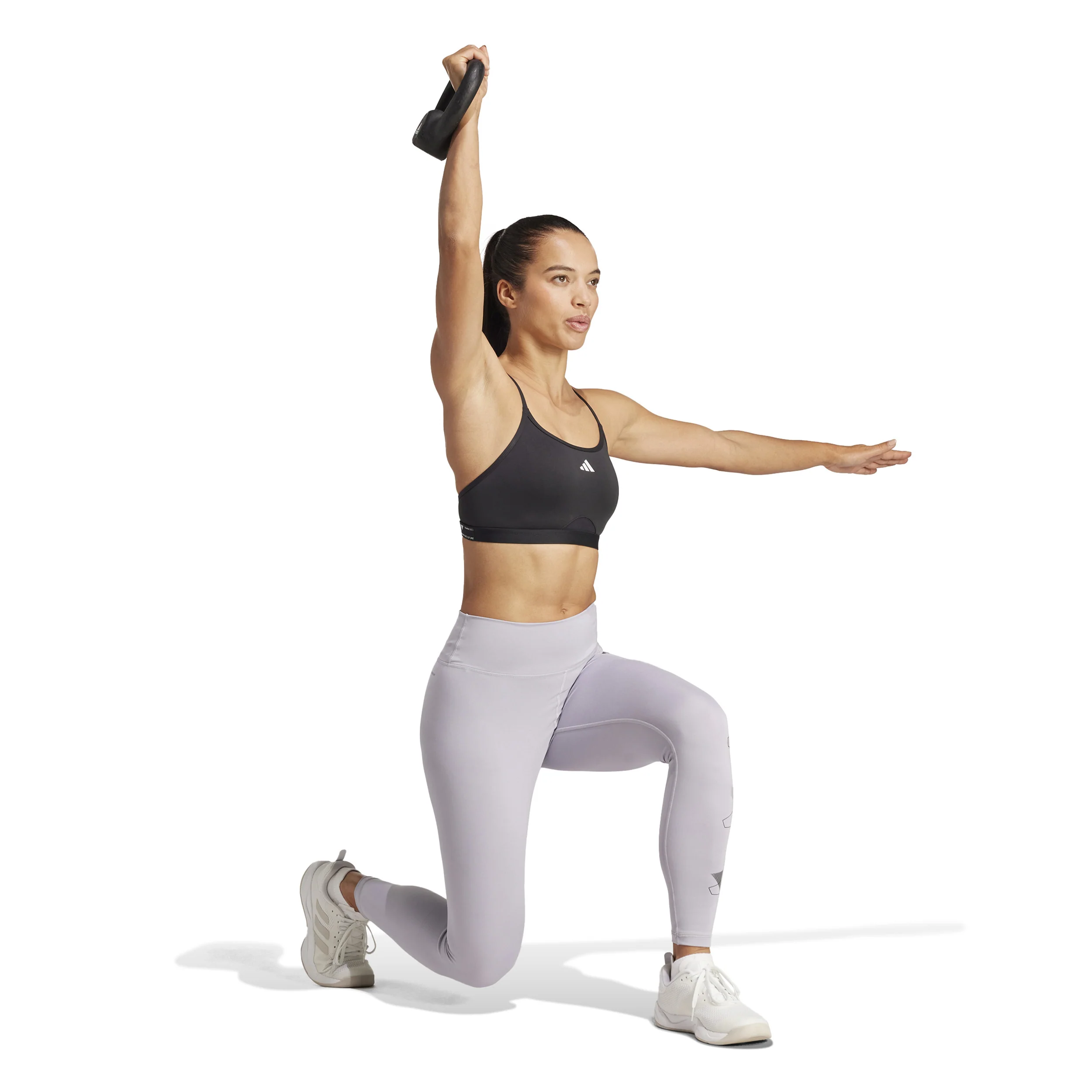 Aeroreact Training 3Stripes Sport-BH Damen - schwarz - Image 6