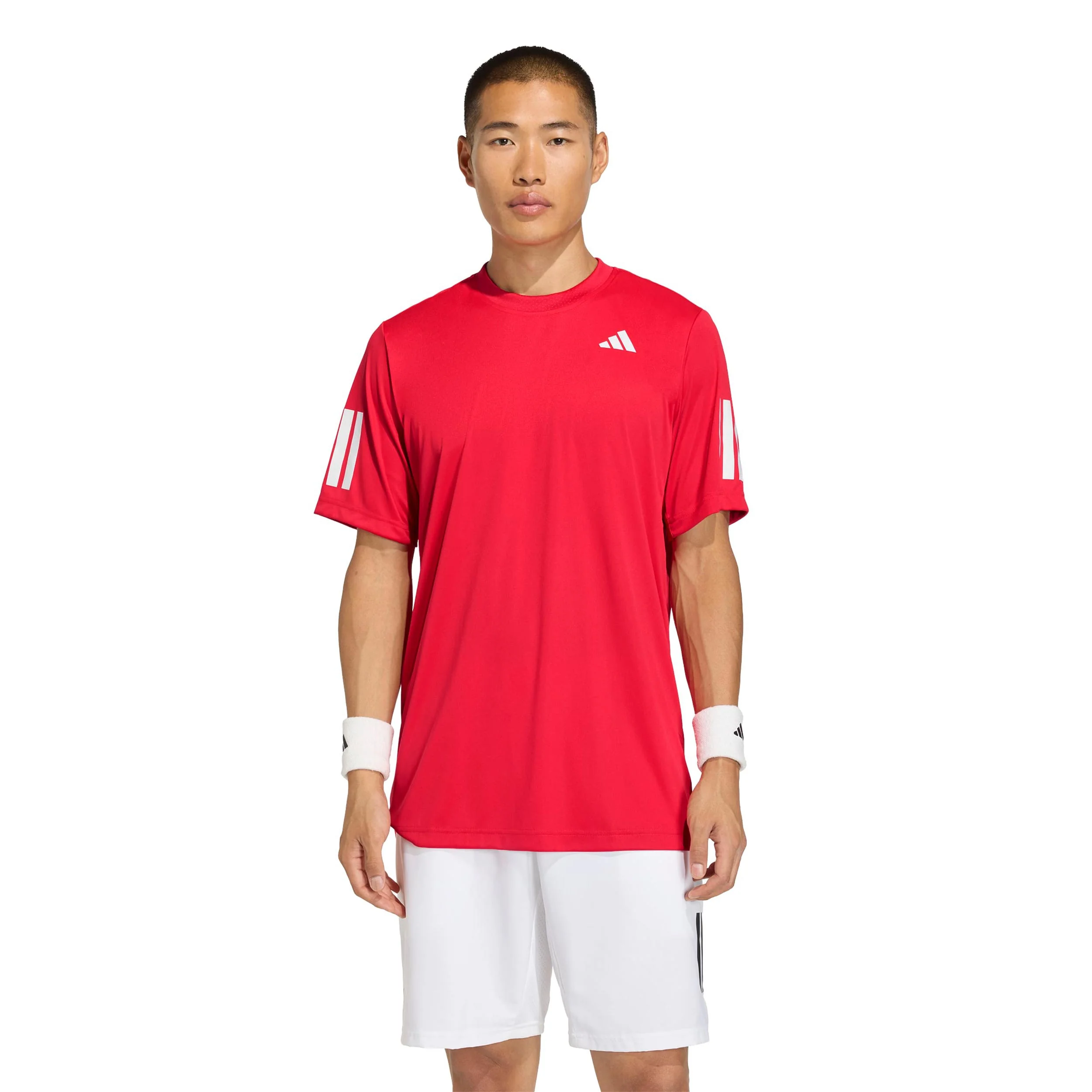 Club 3Stripes T-Shirt Herren - rot, weiß - Image 2