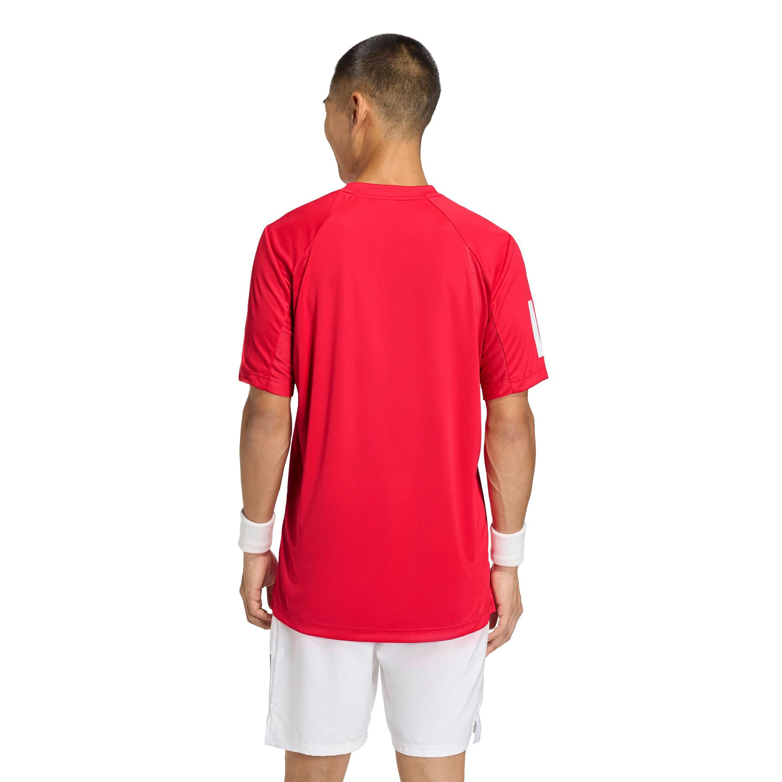Club 3Stripes T-Shirt Herren - rot, weiß - Image 3