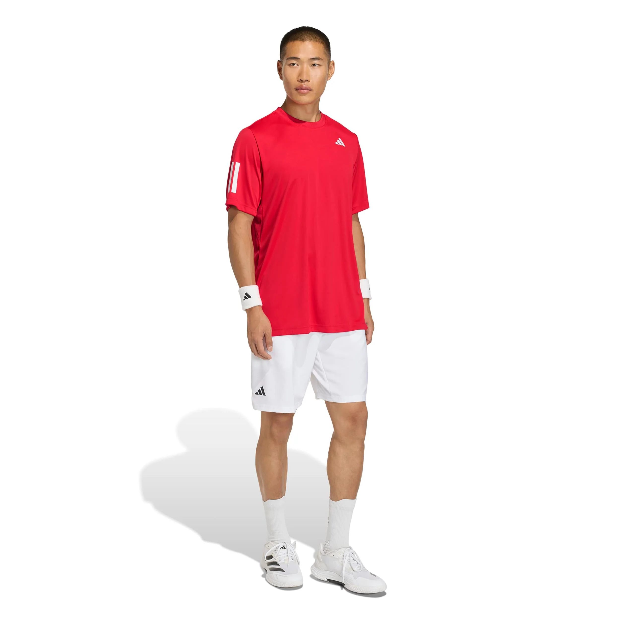 Club 3Stripes T-Shirt Herren - rot, weiß - Image 4