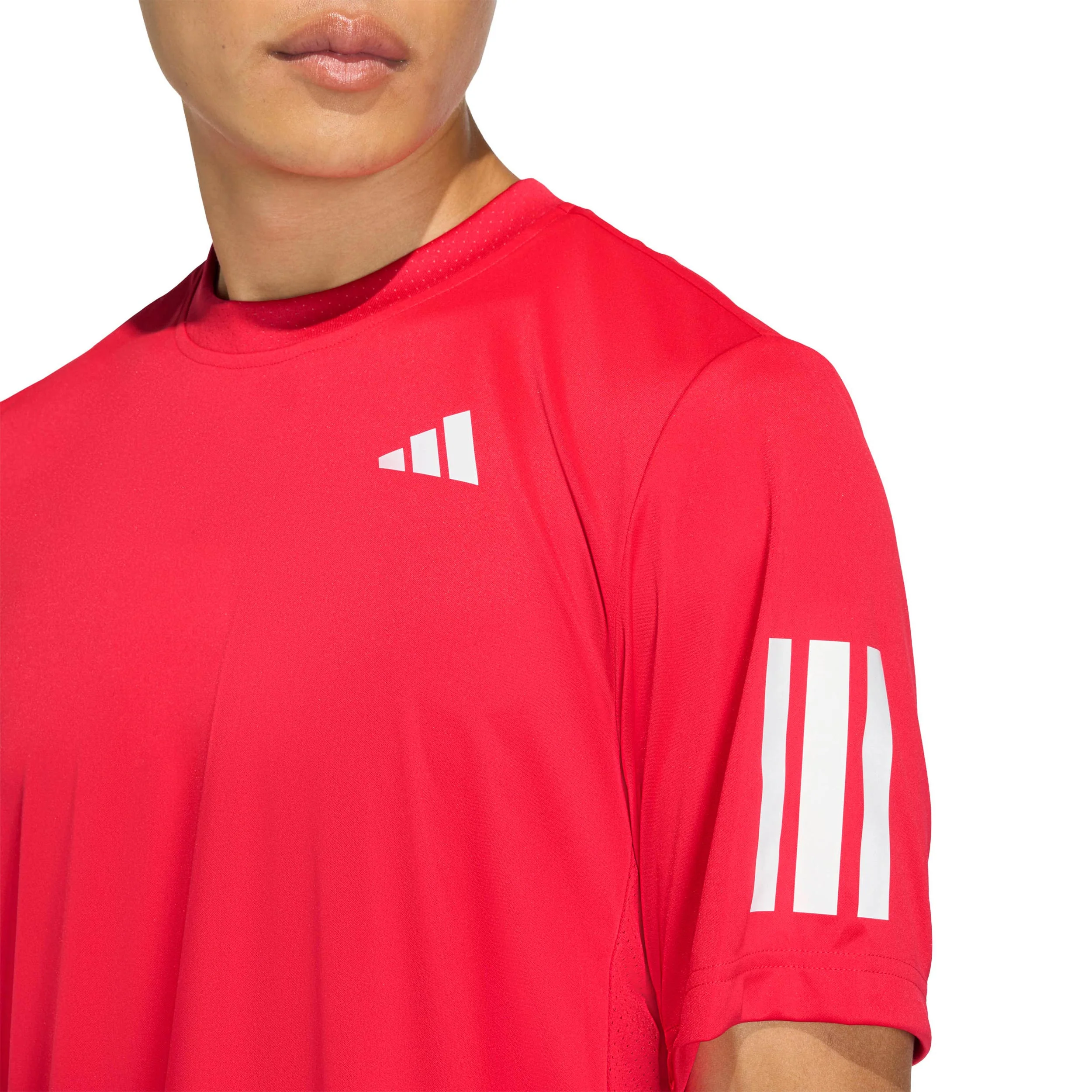 Club 3Stripes T-Shirt Herren - rot, weiß - Image 5