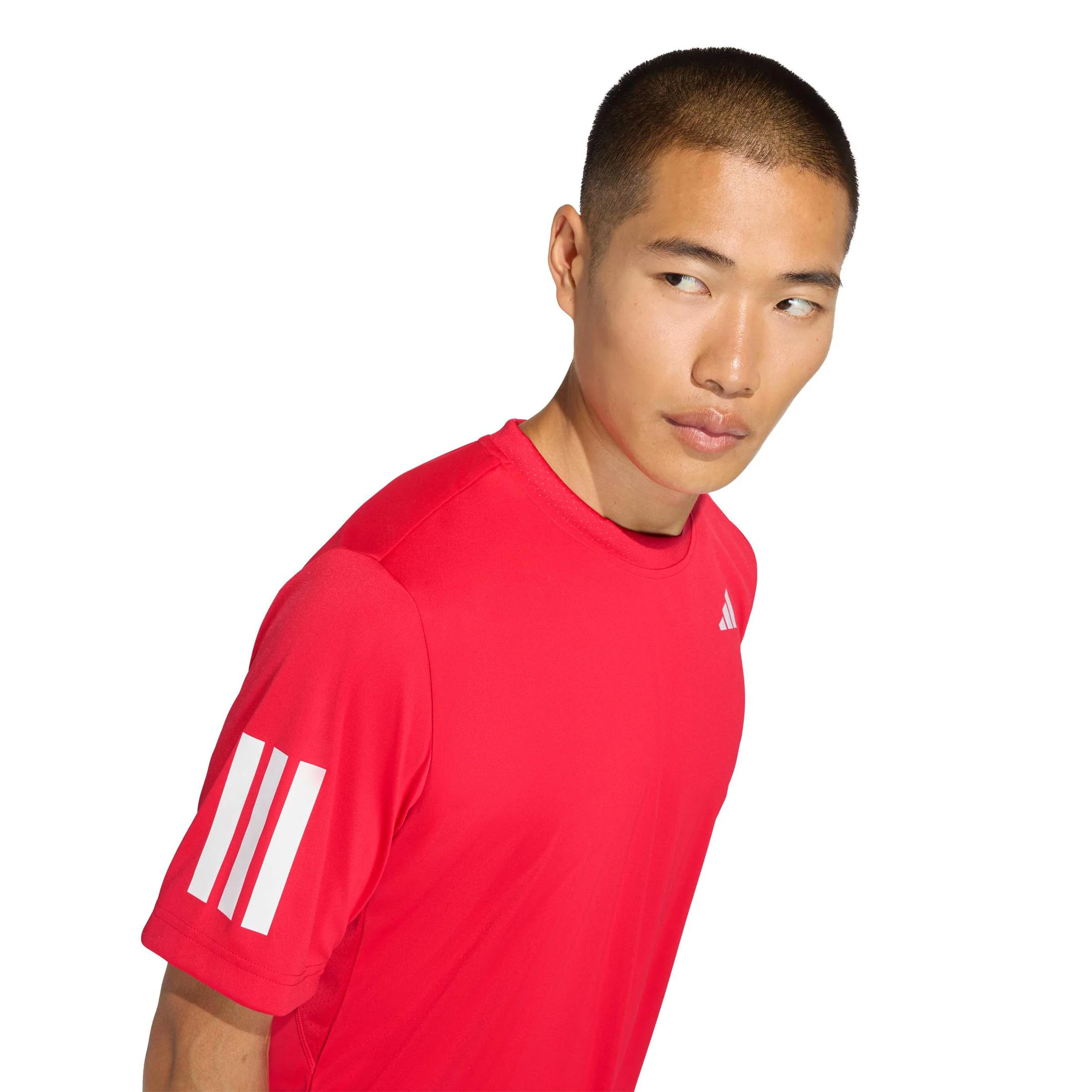 Club 3Stripes T-Shirt Herren - rot, weiß - Image 6