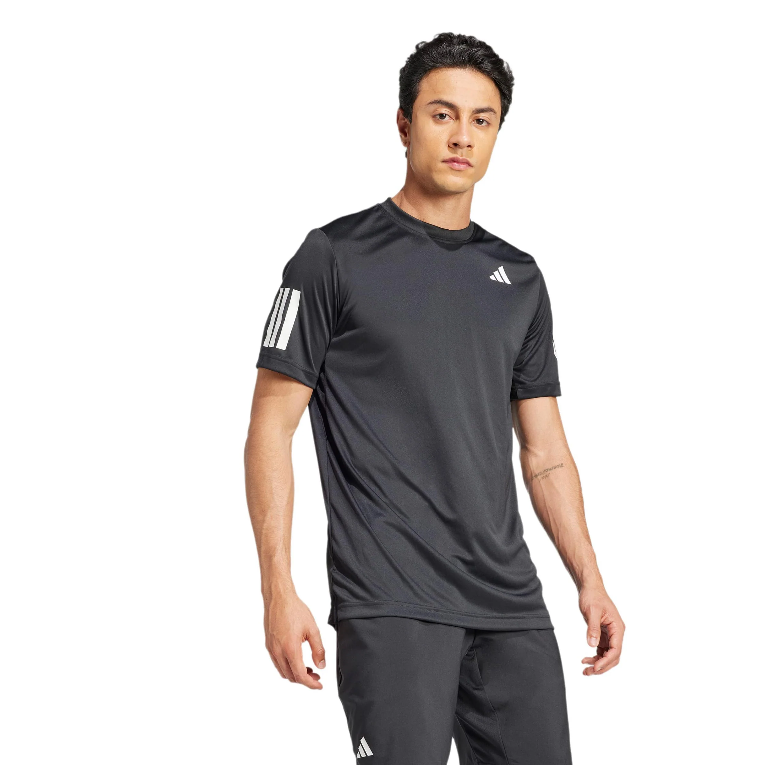 Club 3Stripes T-Shirt Herren-schwarz - Image 4