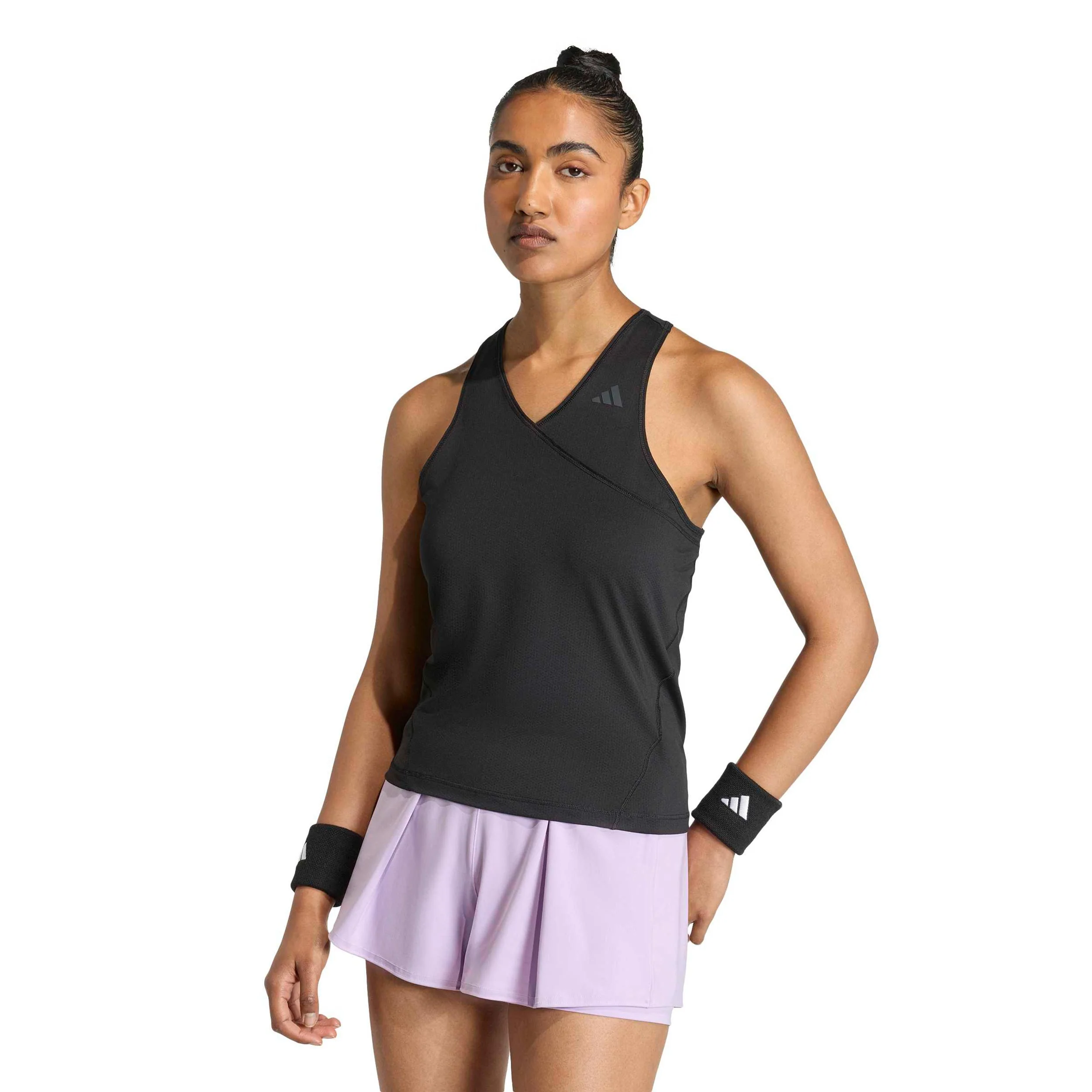 Club V-Neck Tank-Top Damen-schwarz - Image 2