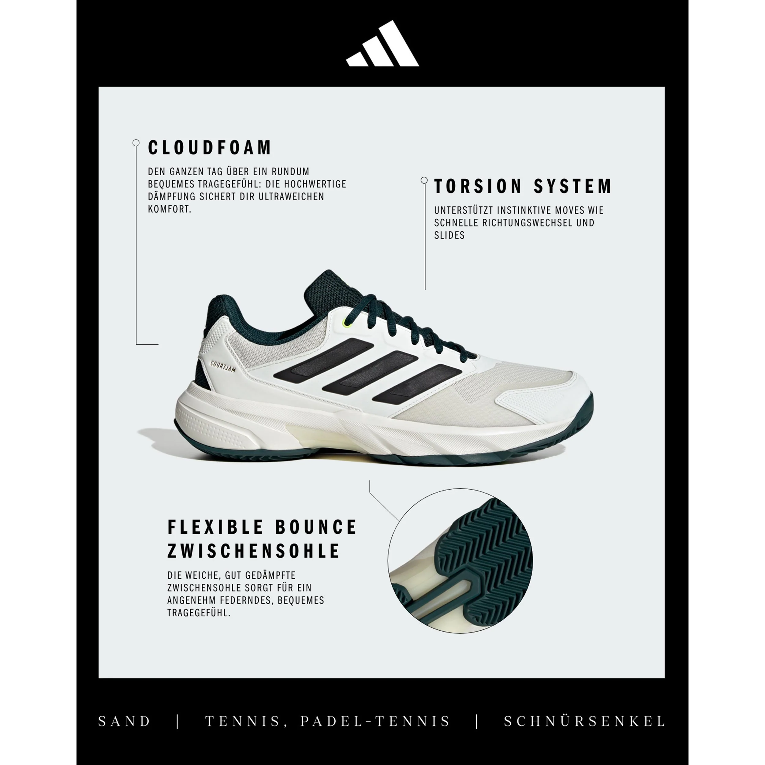 CourtJam Control 3 Allcourtschuh Herren - creme, schwarz - Image 6