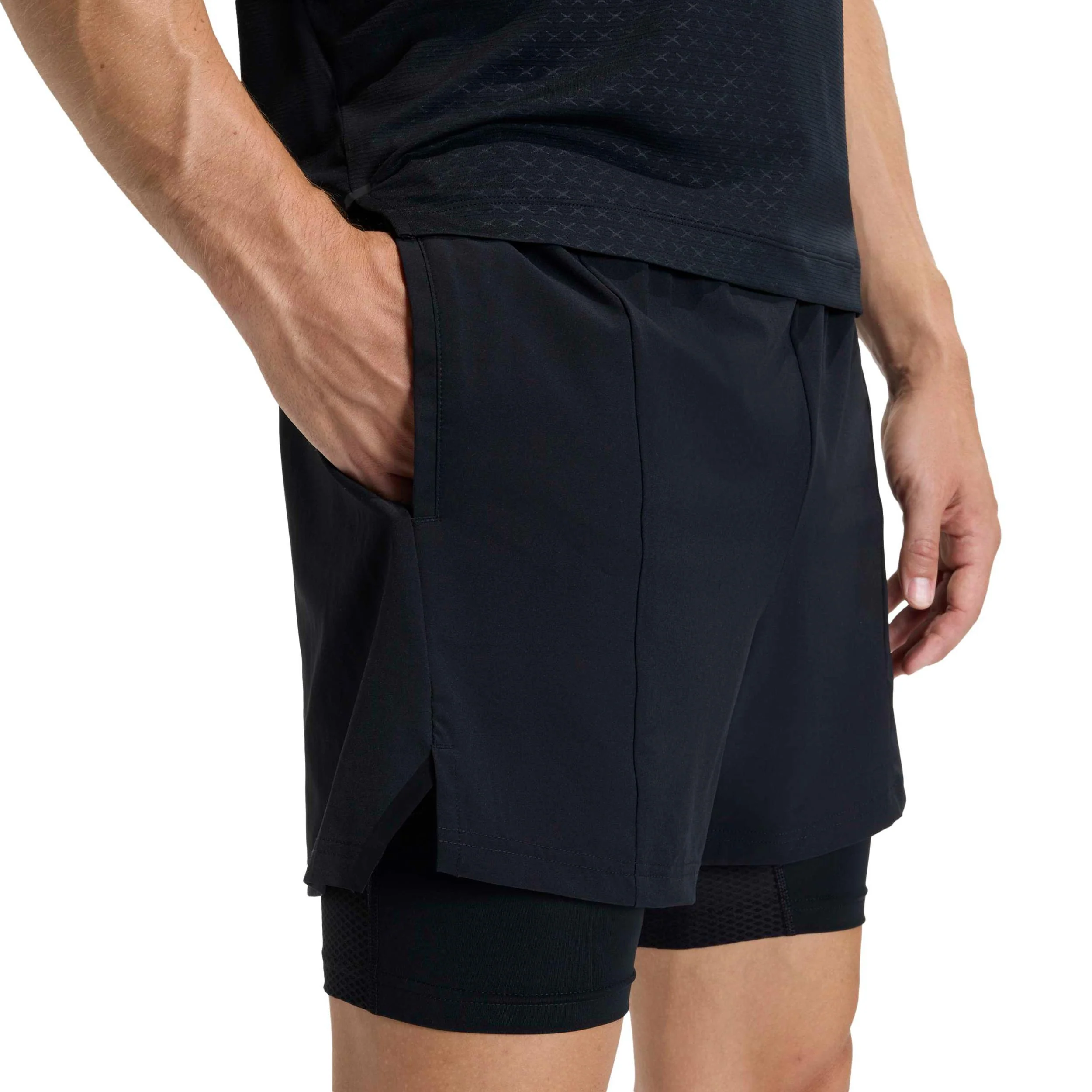 D4T 2in1 Shorts Herren-schwarz - Image 6