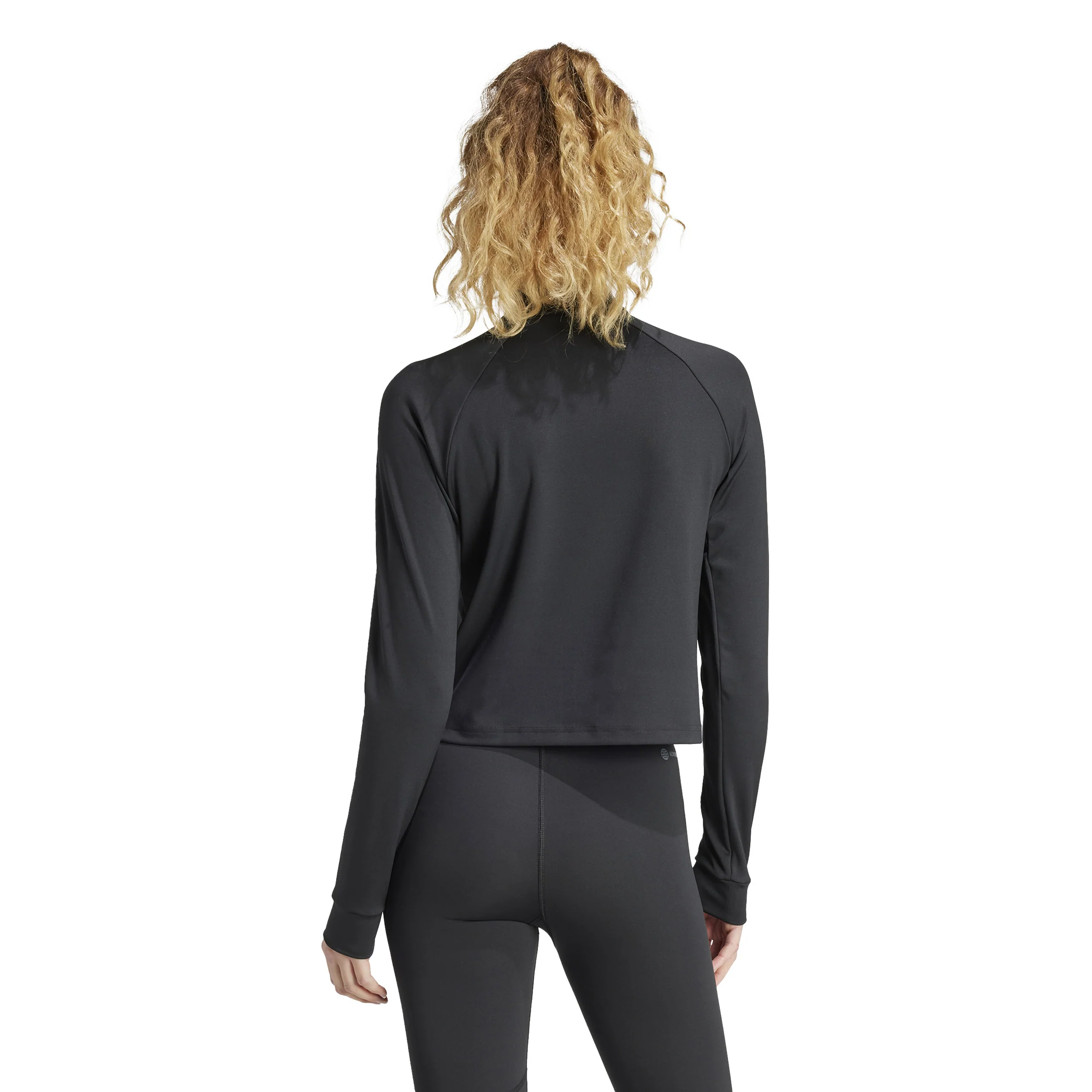 Essentials 1/4 Zip Longsleeve Damen-Schwarz - Image 3