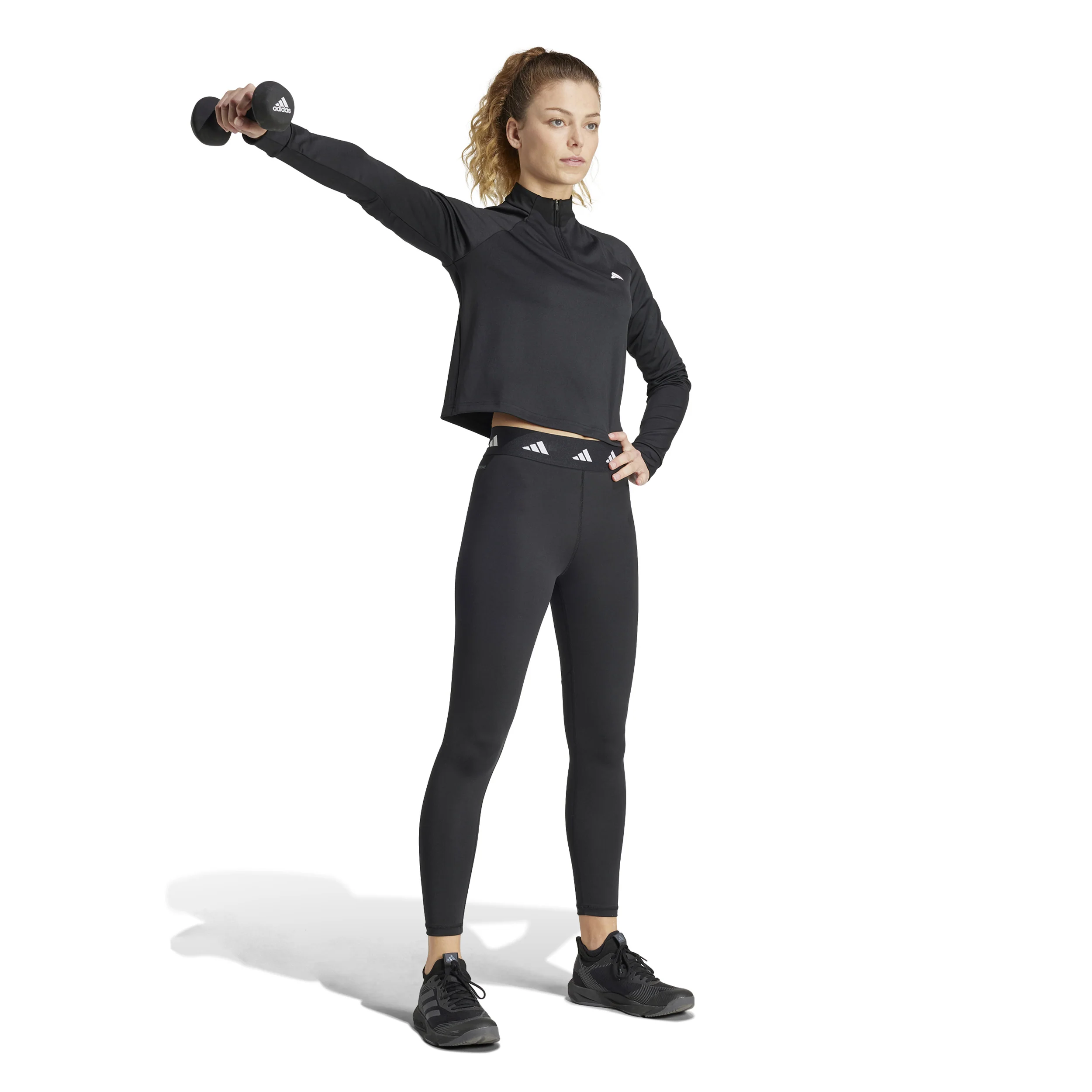 Essentials 1/4 Zip Longsleeve Damen-Schwarz - Image 4