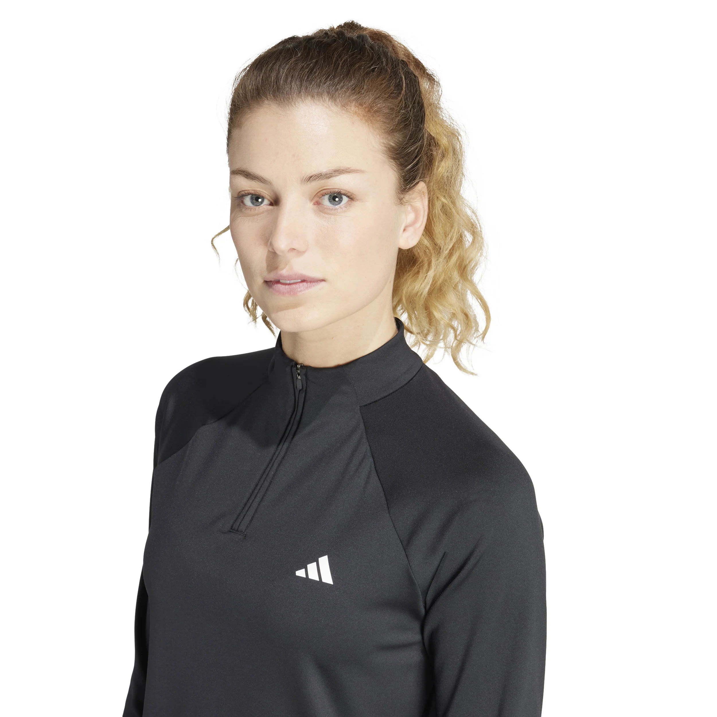 Essentials 1/4 Zip Longsleeve Damen-Schwarz - Image 5