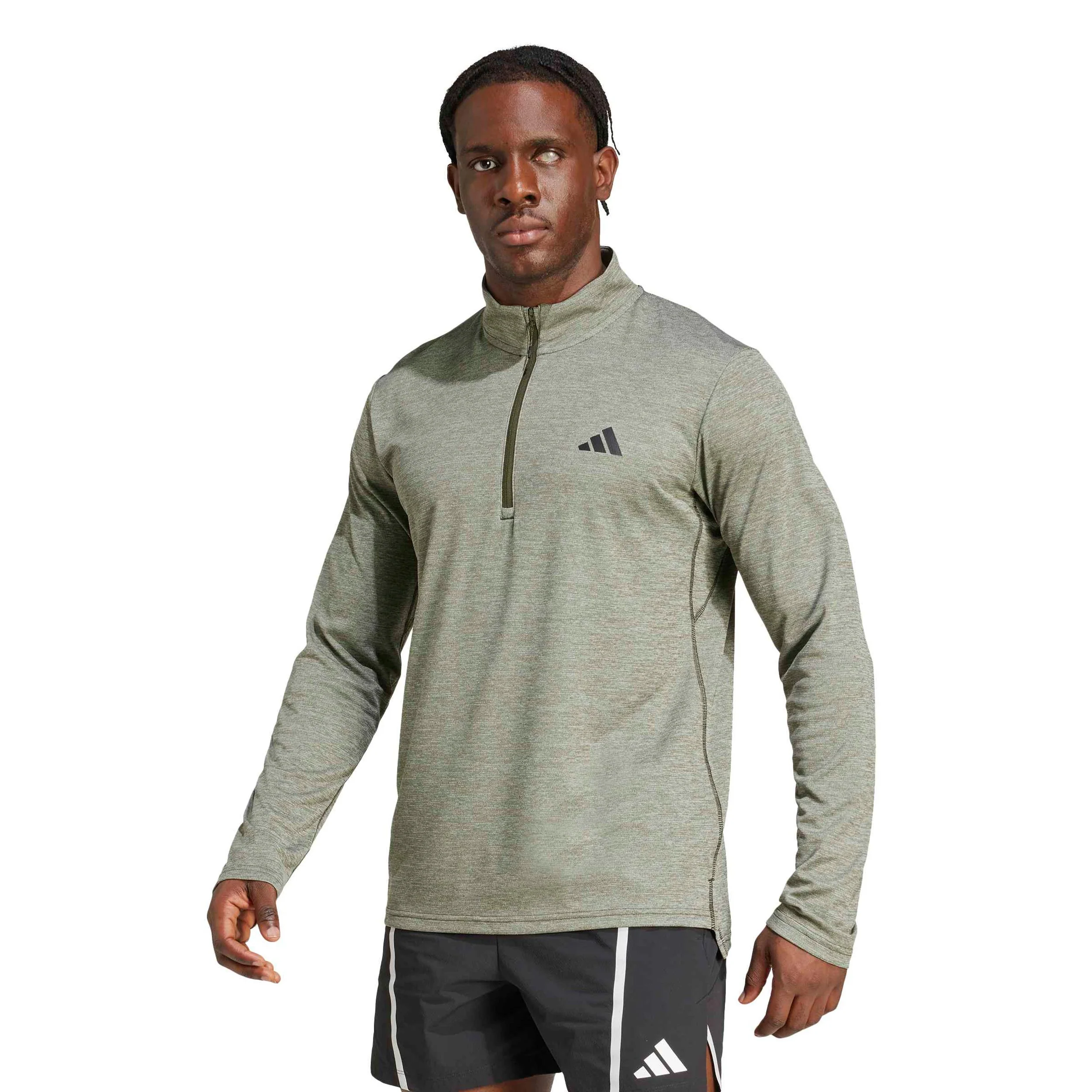 Essentials 1/4 Zip Longsleeve - dunkelgrün - Image 2