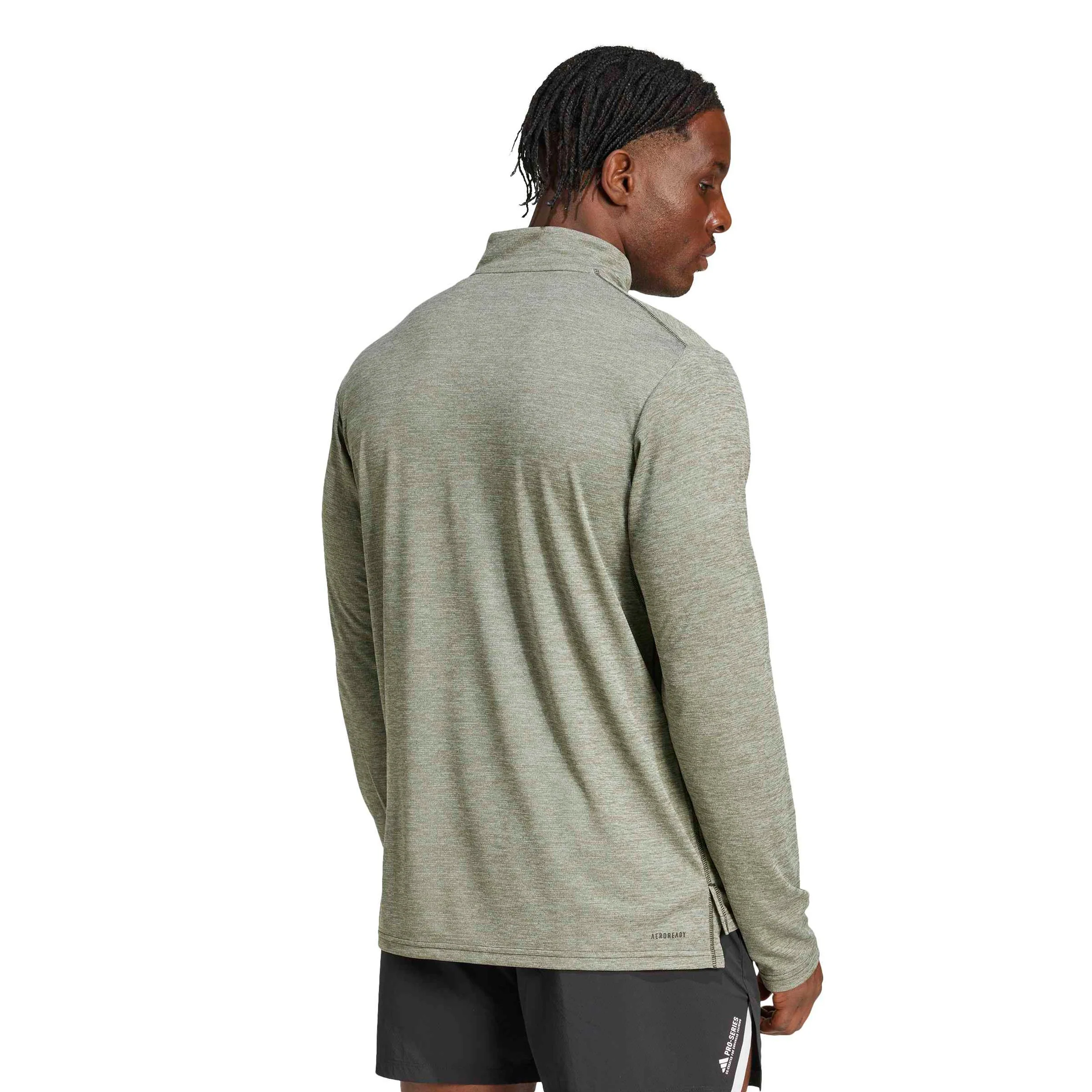 Essentials 1/4 Zip Longsleeve - dunkelgrün - Image 3