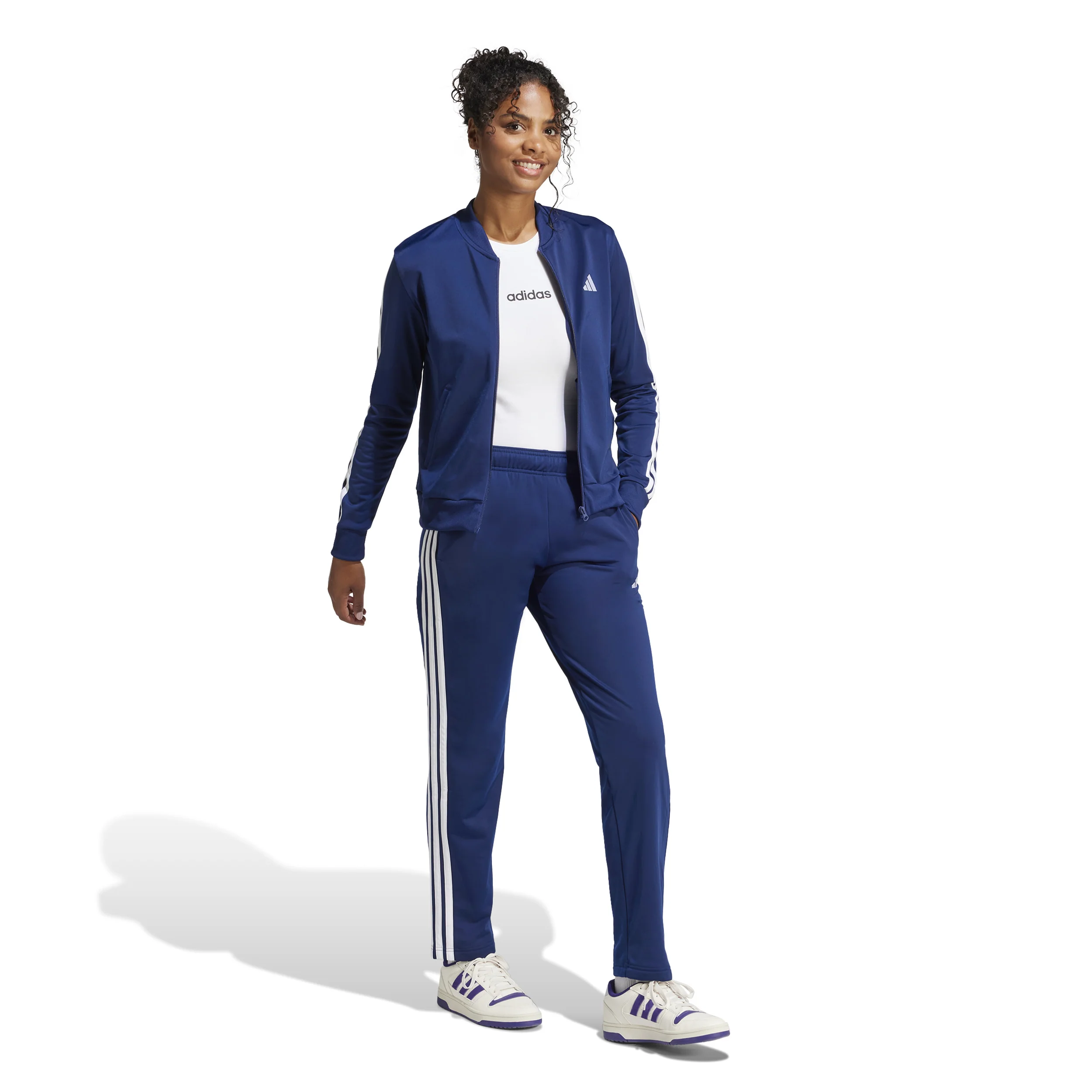 Essentials 3Stripes Dayready Trainingsanzug Damen - dunkelblau - Image 6