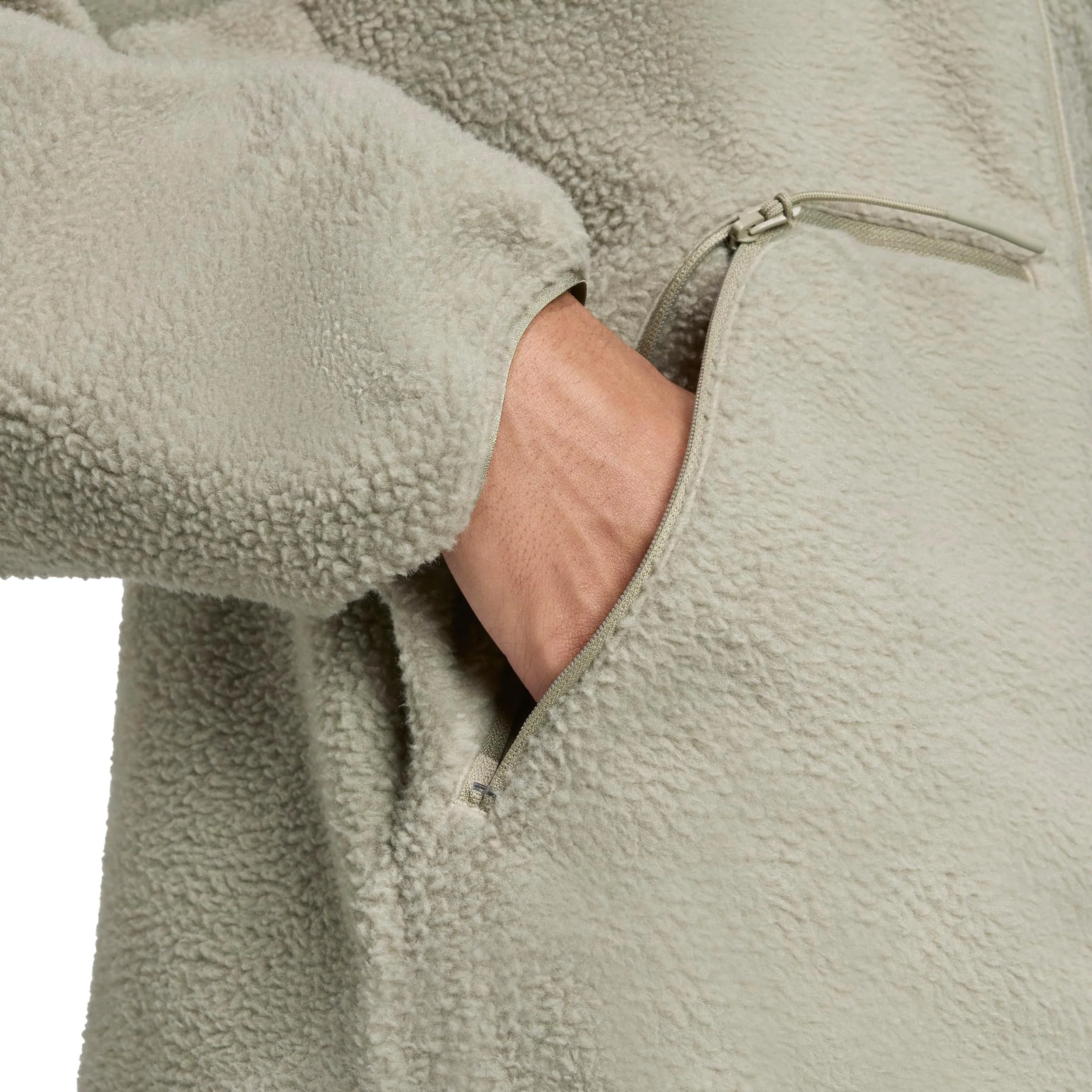 Fleece Full-Zip Trainingsjacke Herren-beige - Image 5