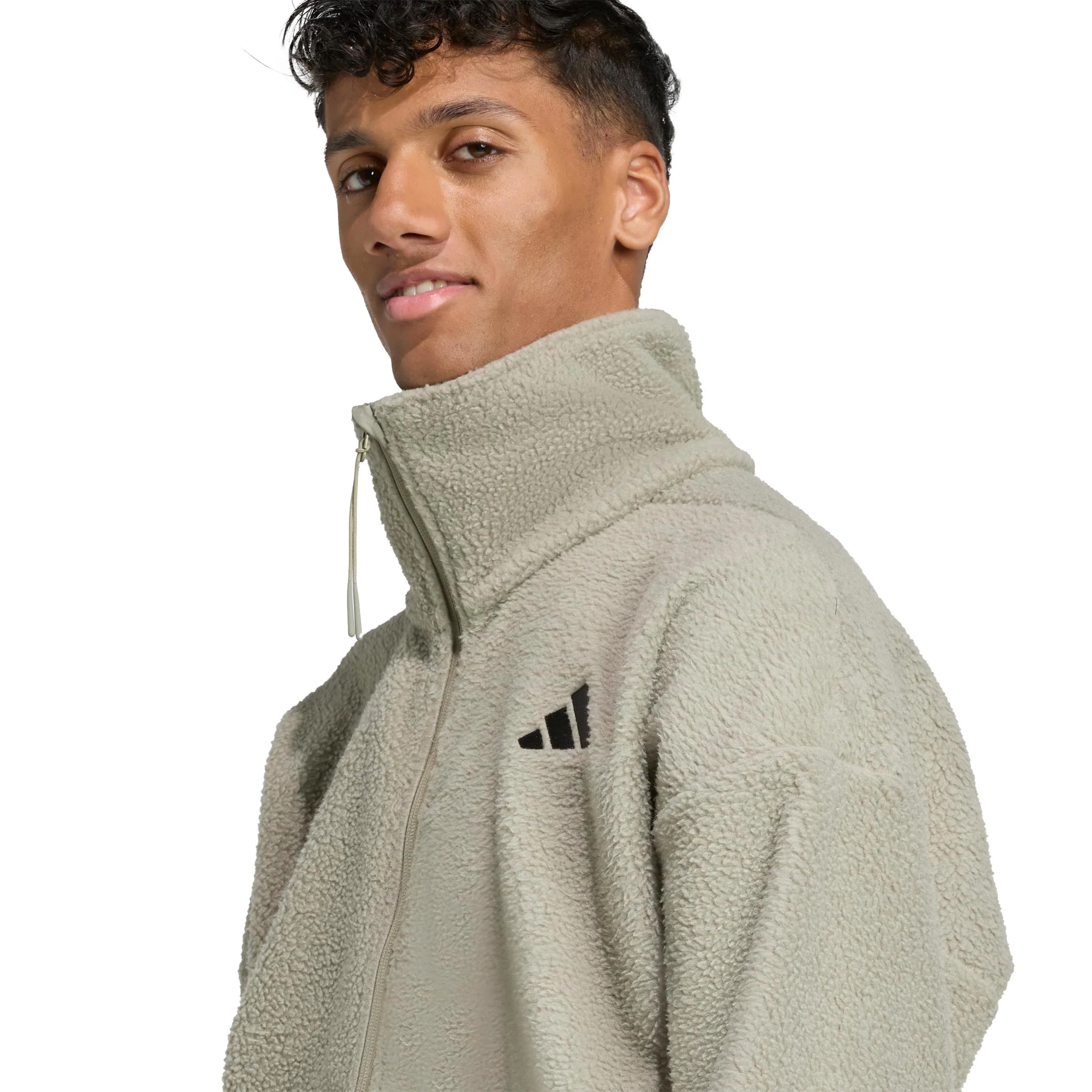 Fleece Full-Zip Trainingsjacke Herren-beige - Image 6