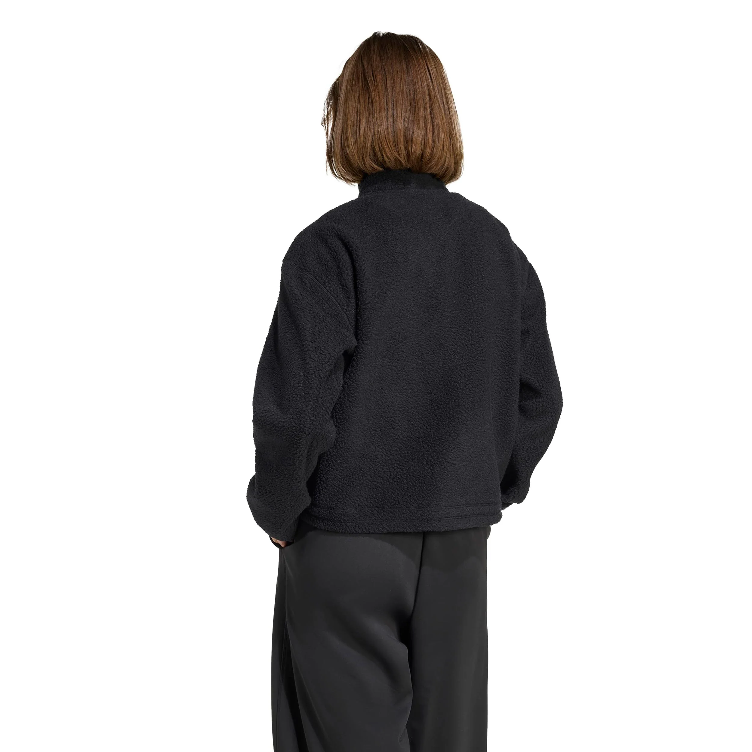 Fleece Half-Zip Sweatshirt Damen-schwarz - Image 3