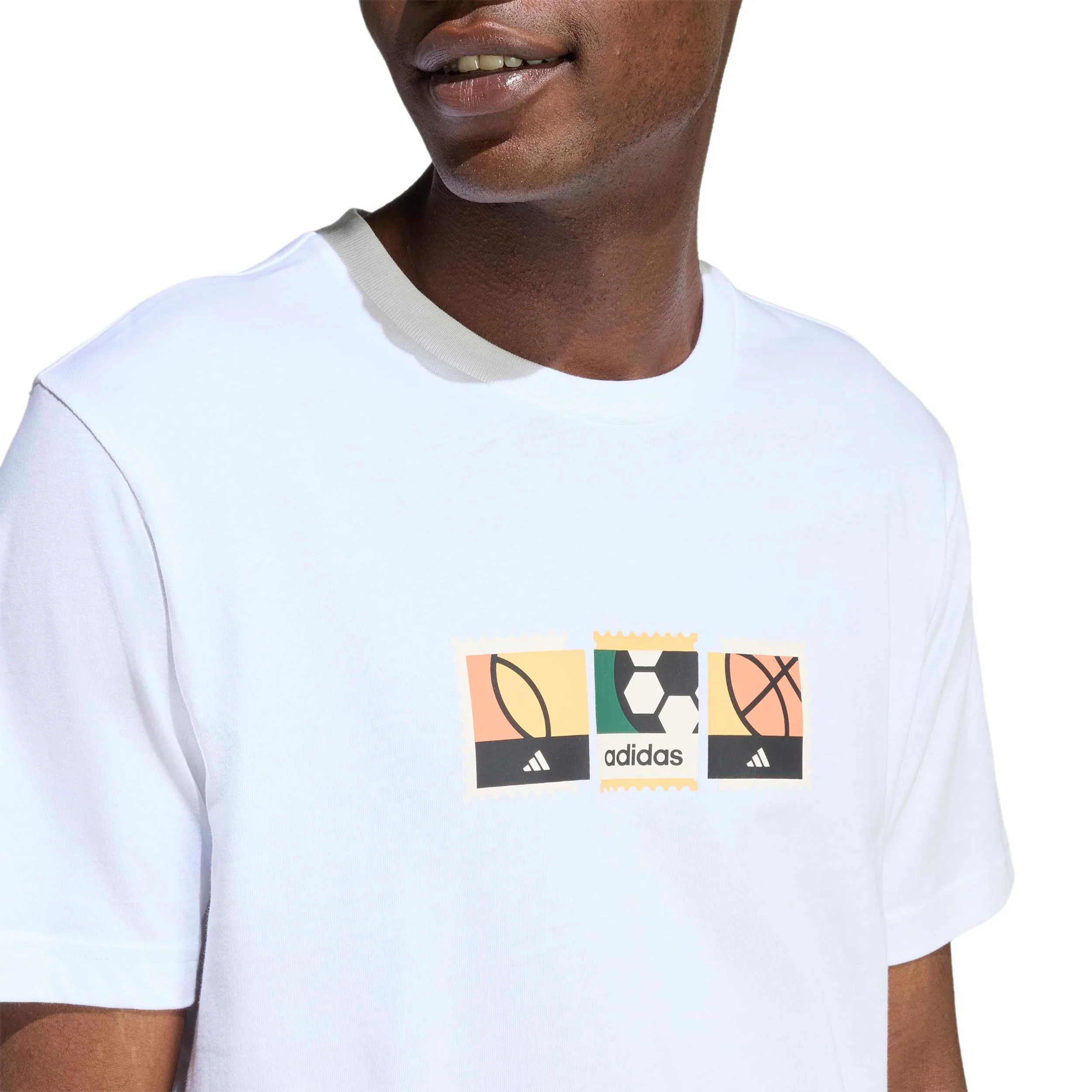 MOS Stamps Graphic T-Shirt Herren - weiß, mehrfarbig - Image 5