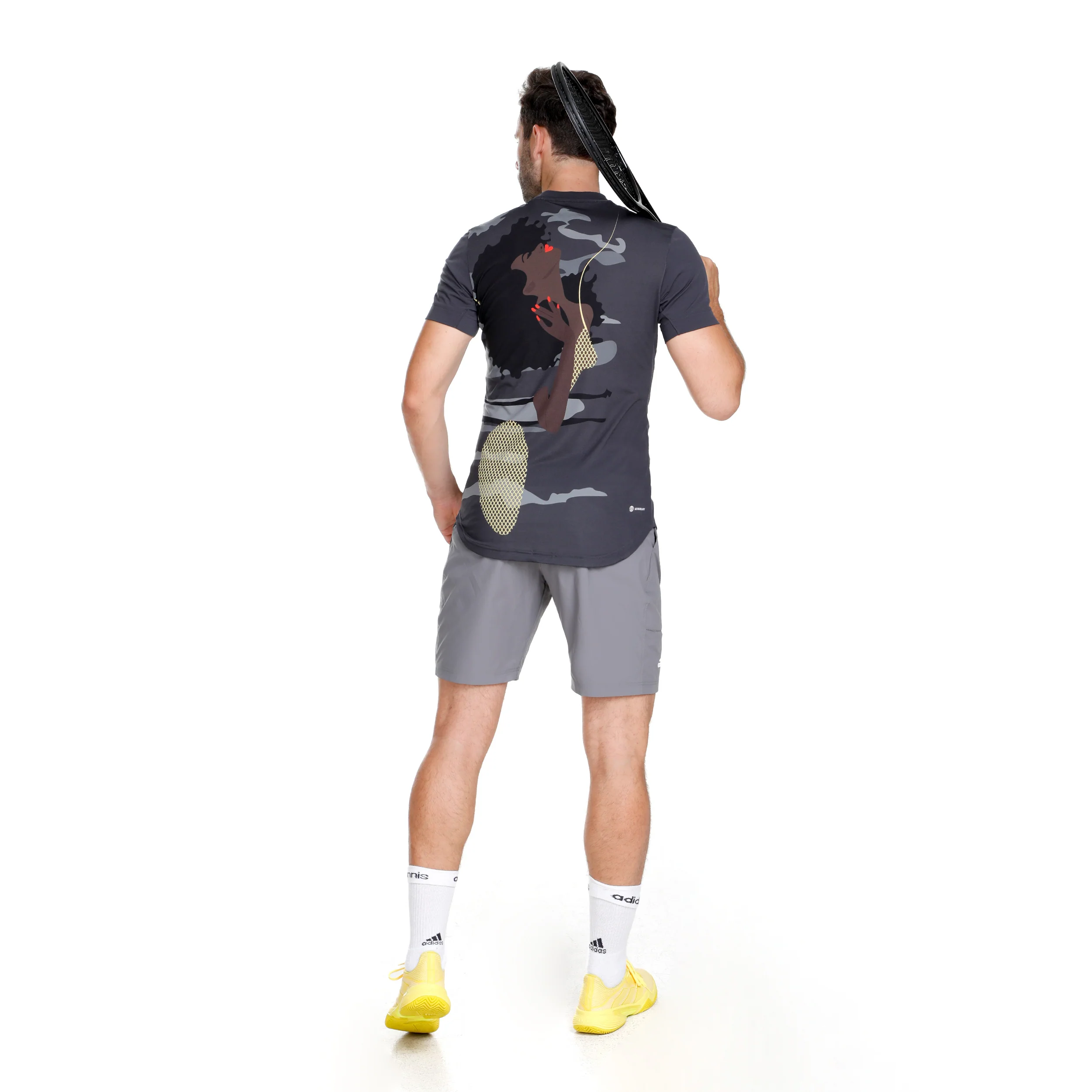 New York Printed T-Shirt Herren-Grau - Image 4