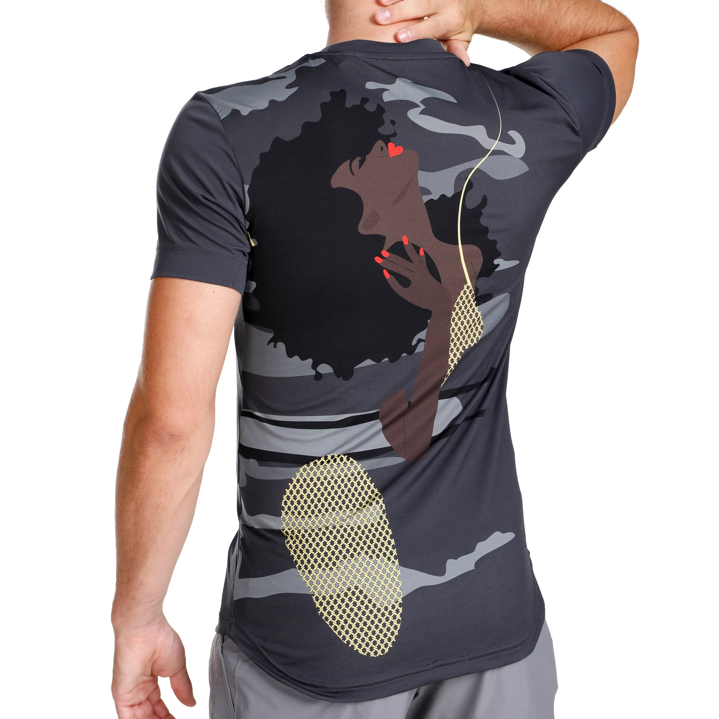 New York Printed T-Shirt Herren-Grau - Image 6