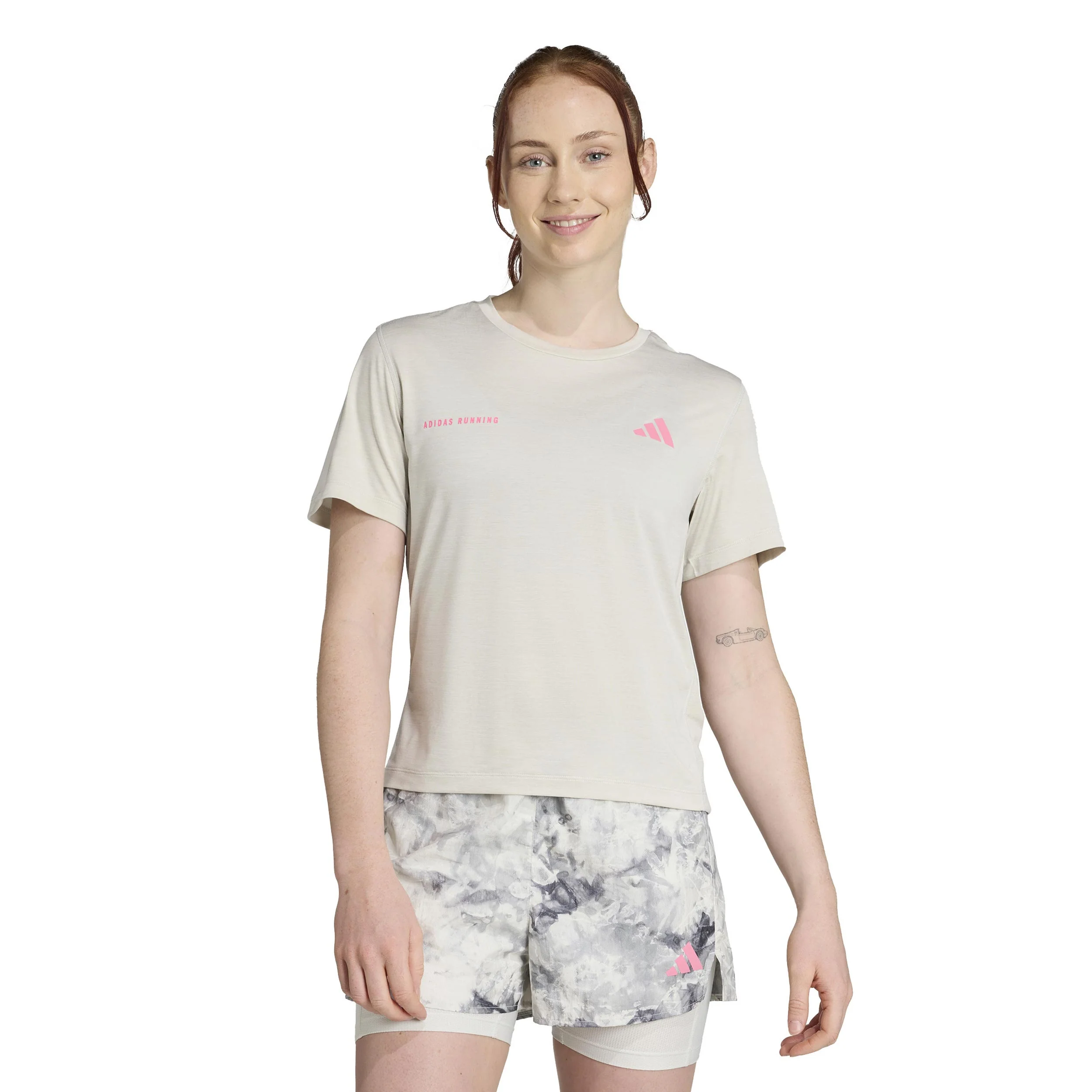 Own The Run Laufshirt Damen-Creme - Image 2